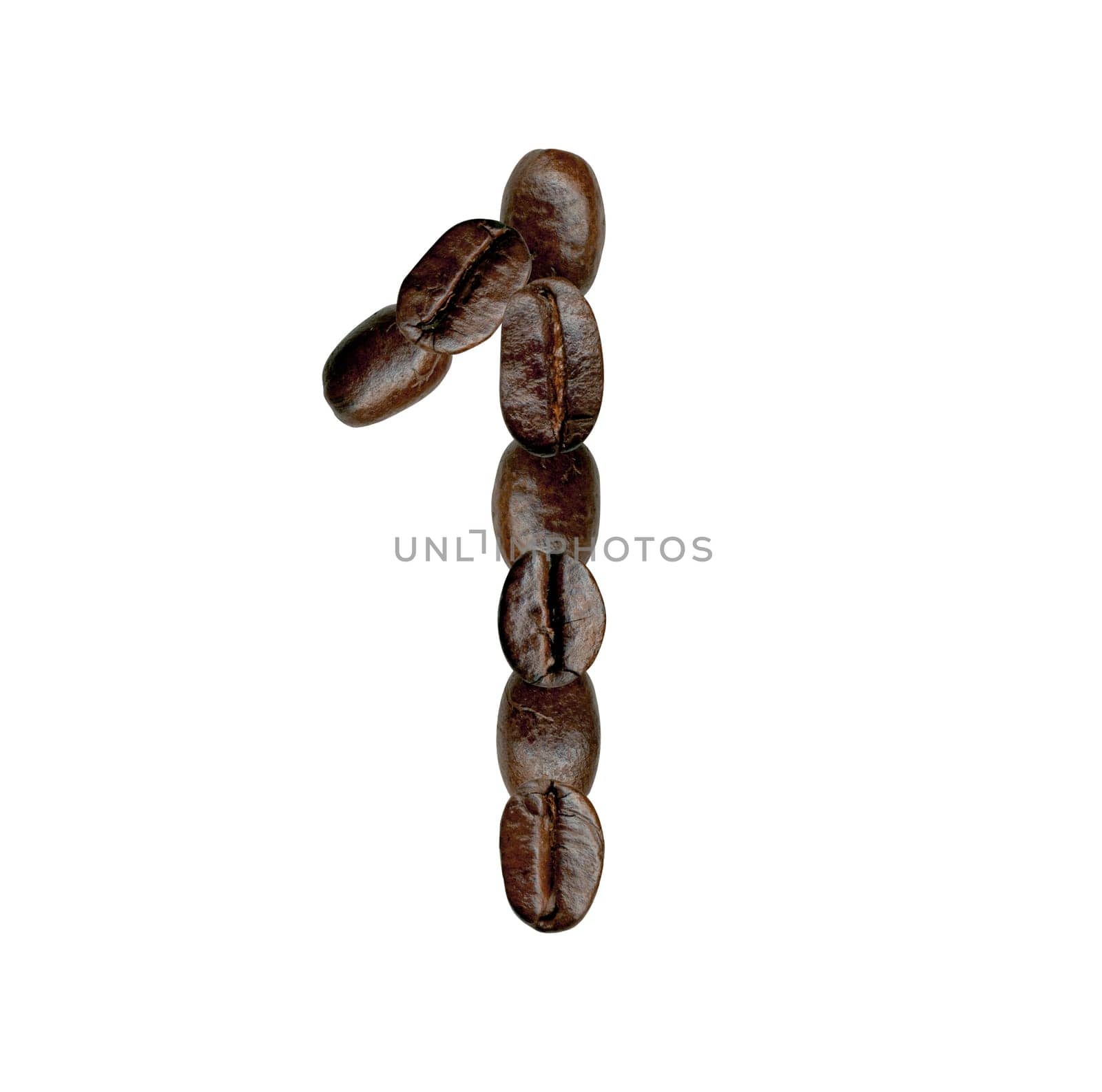 Number One from Coffee Beans. Illustration on white