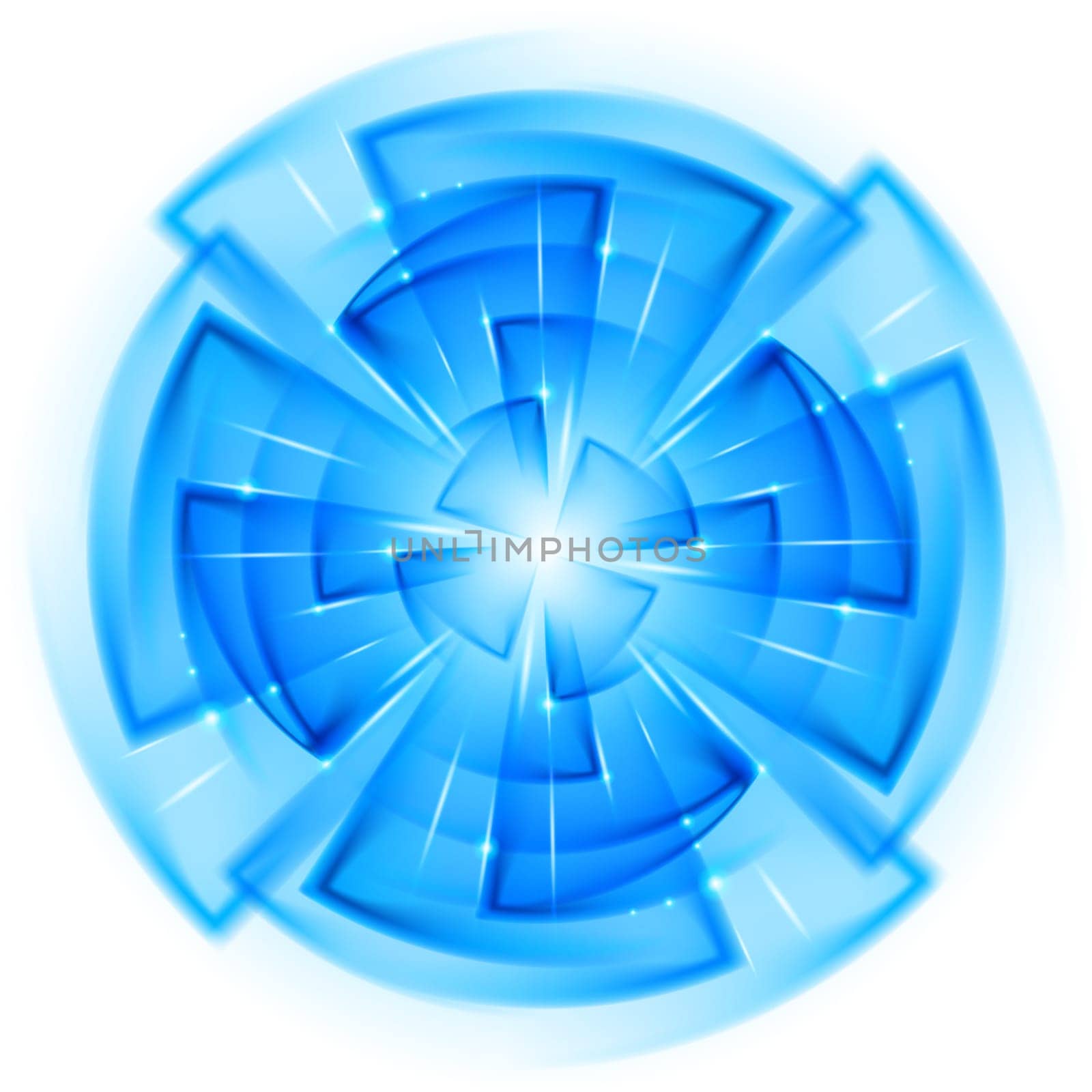 Abstract Blue Star Explosion. Illustration on white background for design