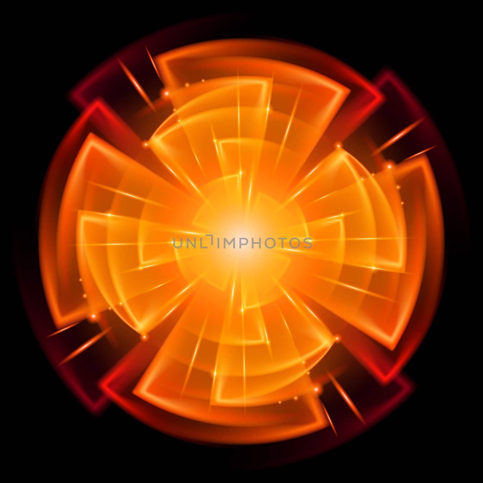 Abstract Star Explosion. Illustration on black background for design