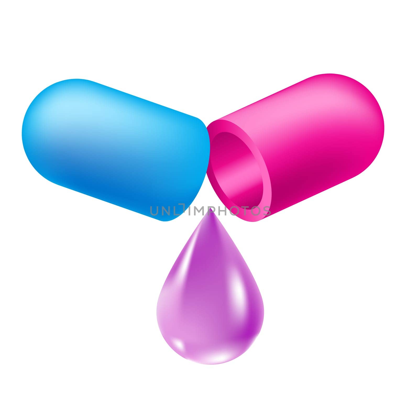 Close up vector pill on white background