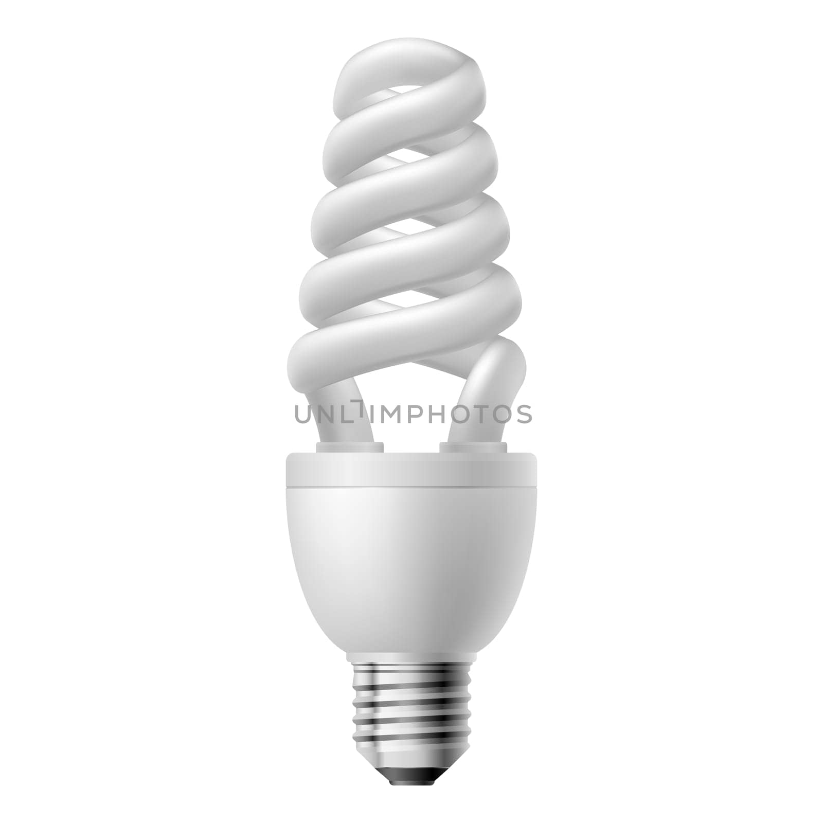 White energy saving lamp. Illustration for design on white background.