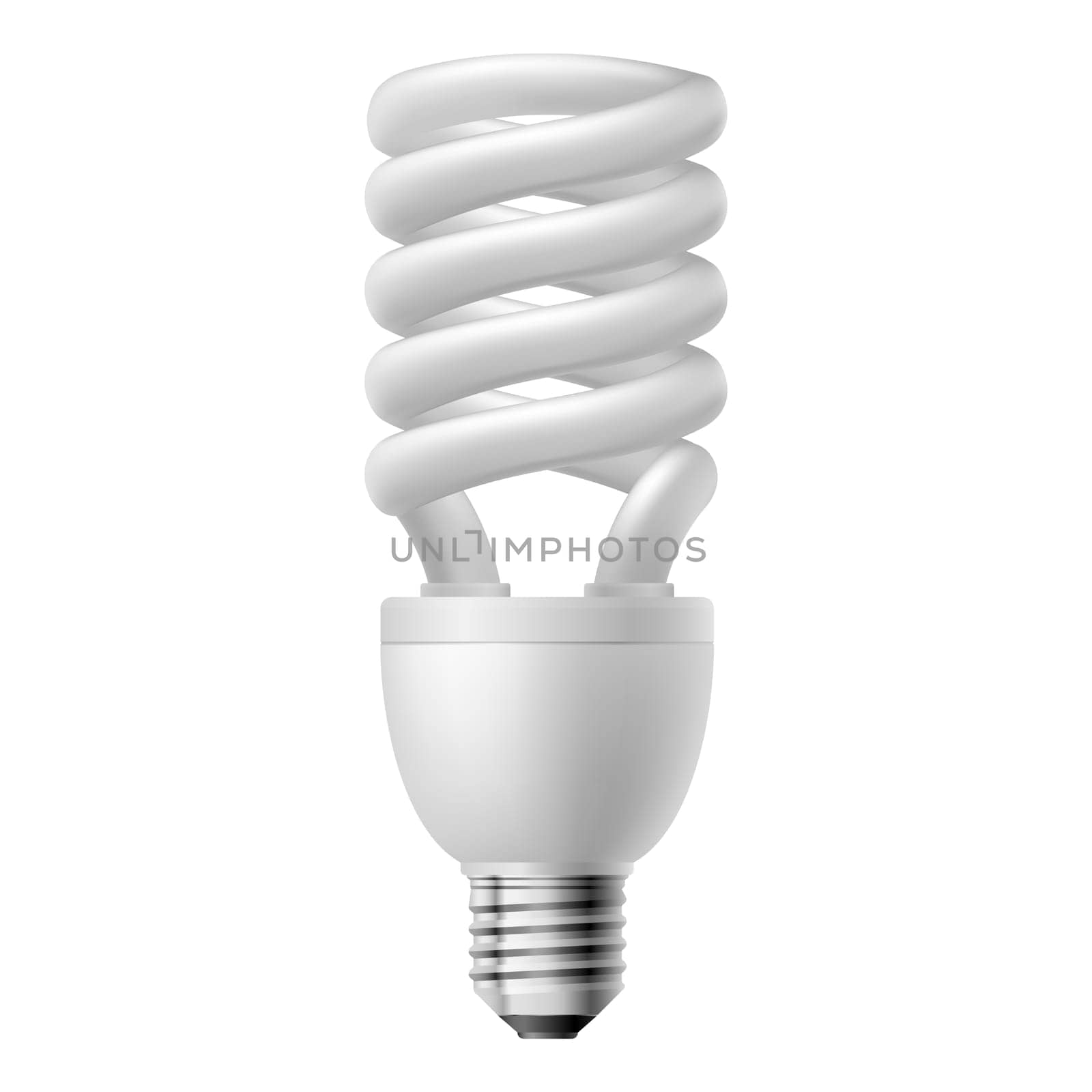 White energy saving lamp.  Illustration on white background.