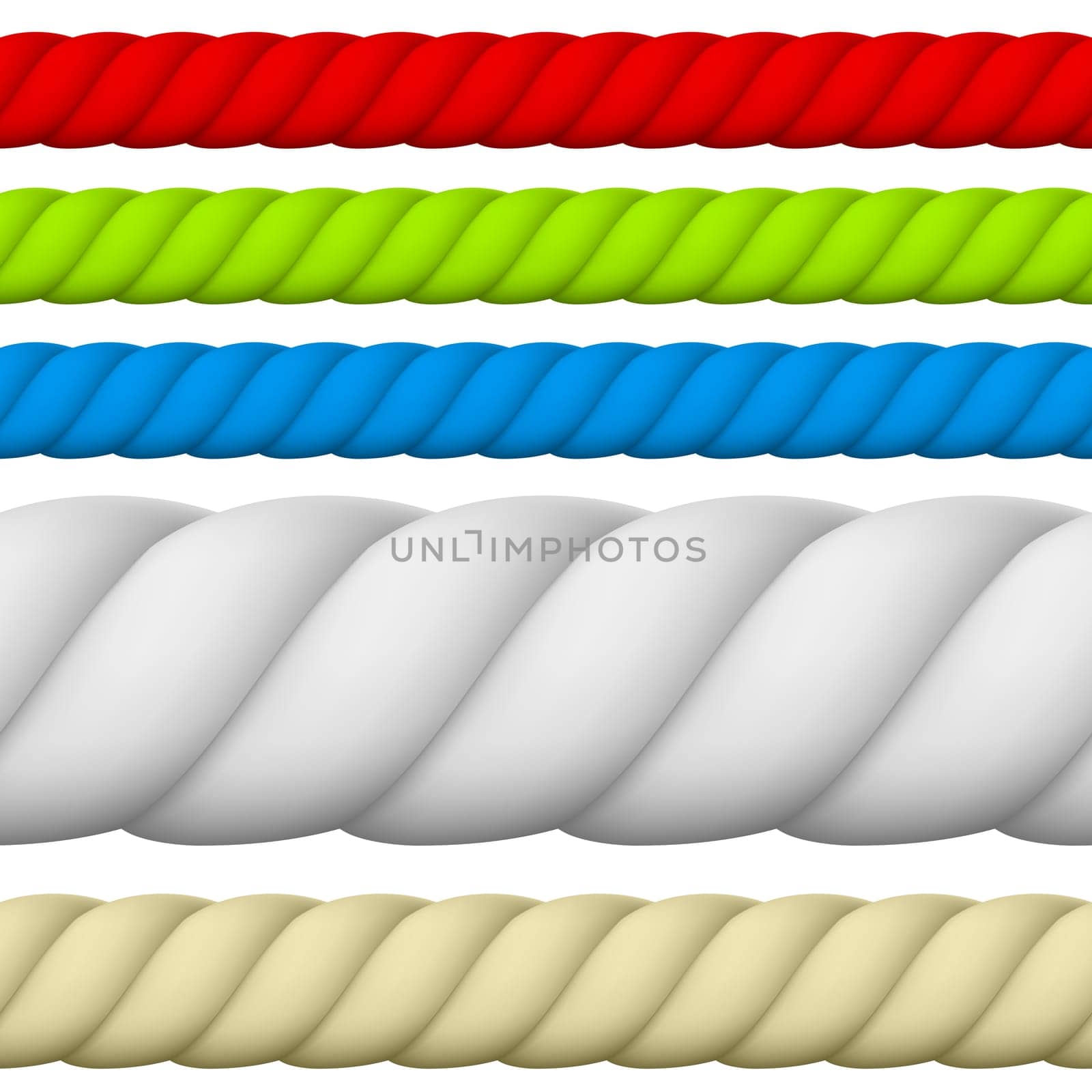 Illustration of Different size and color Rope.