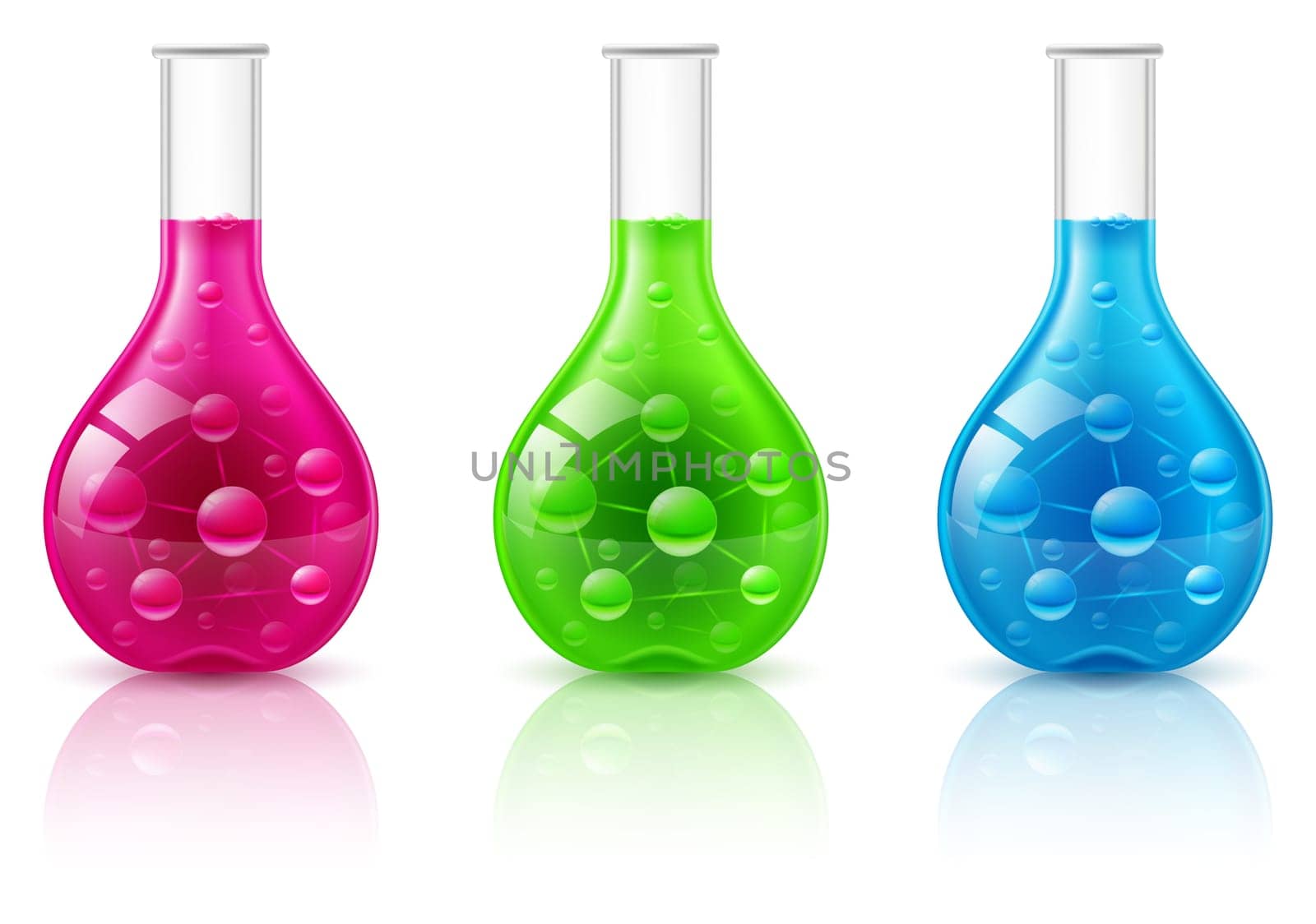 Test tube set on a white background. Illustration for design