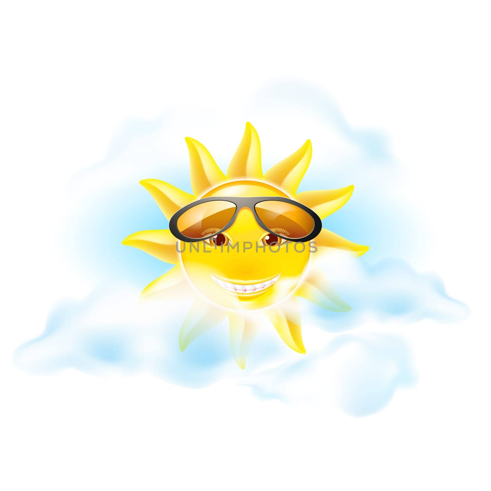 Cartoon sun. Set of eleventh. See other works in my portfolio