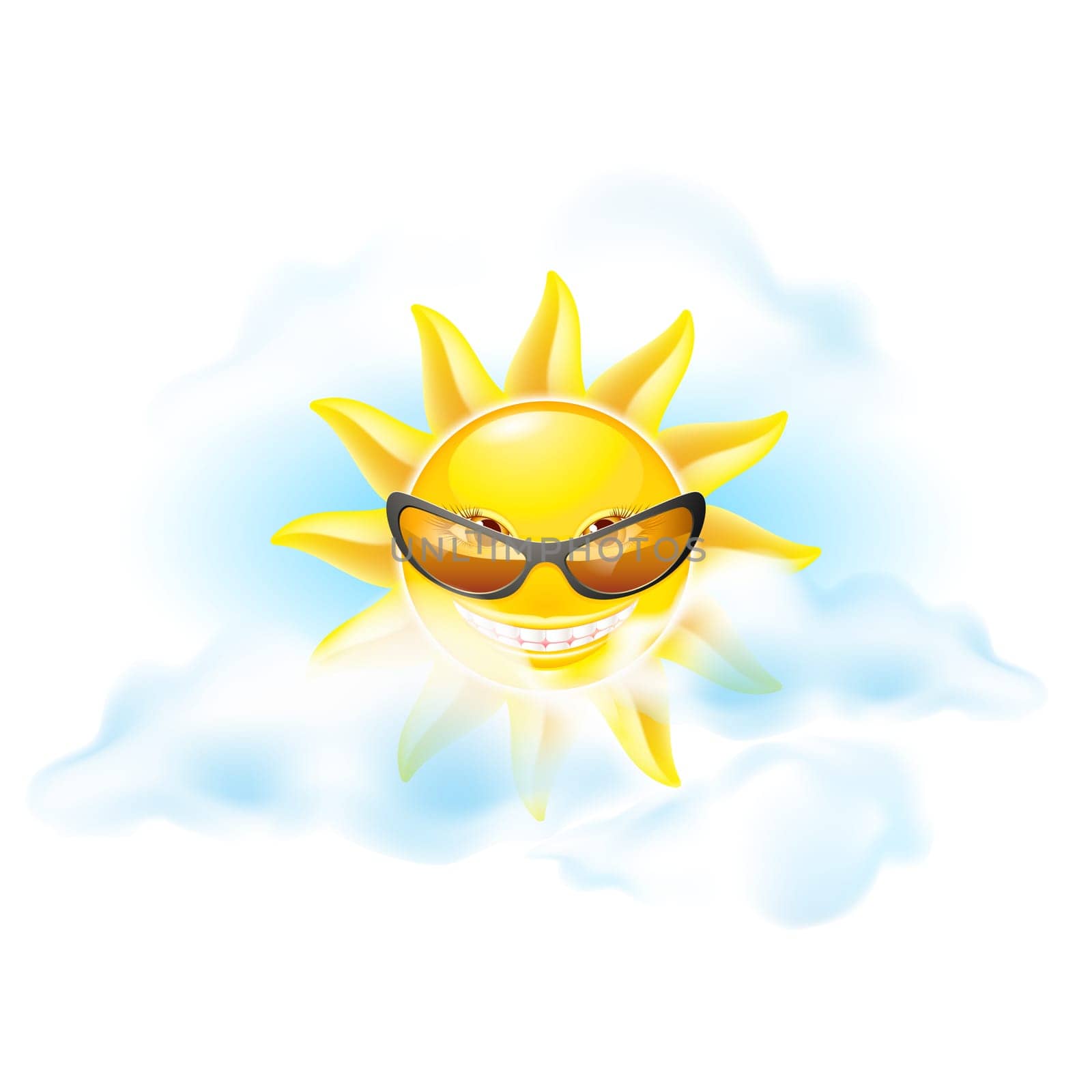 Cartoon sun. Set of two. See other works in my portfolio