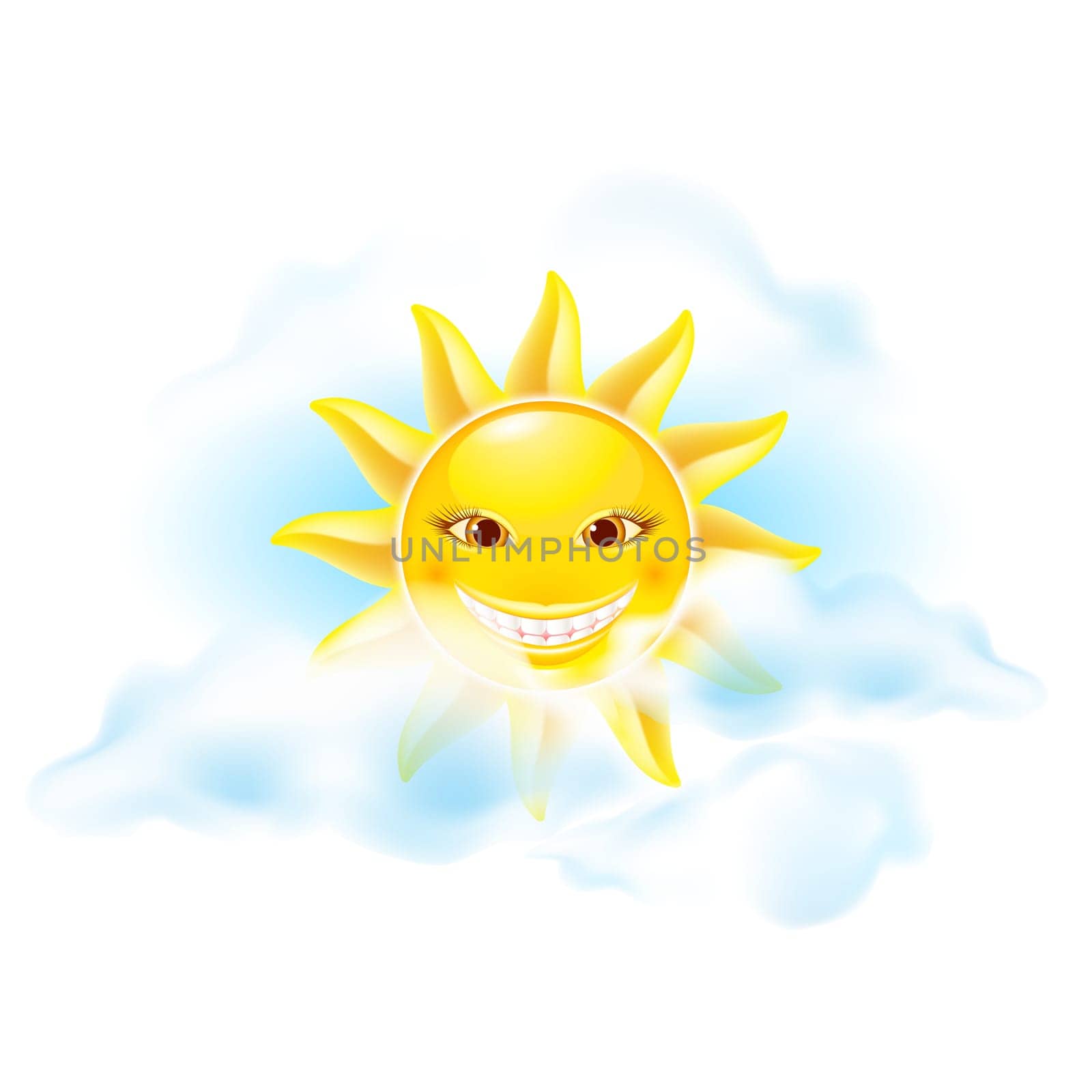Cartoon sun. Set of sixth. See other works in my portfolio