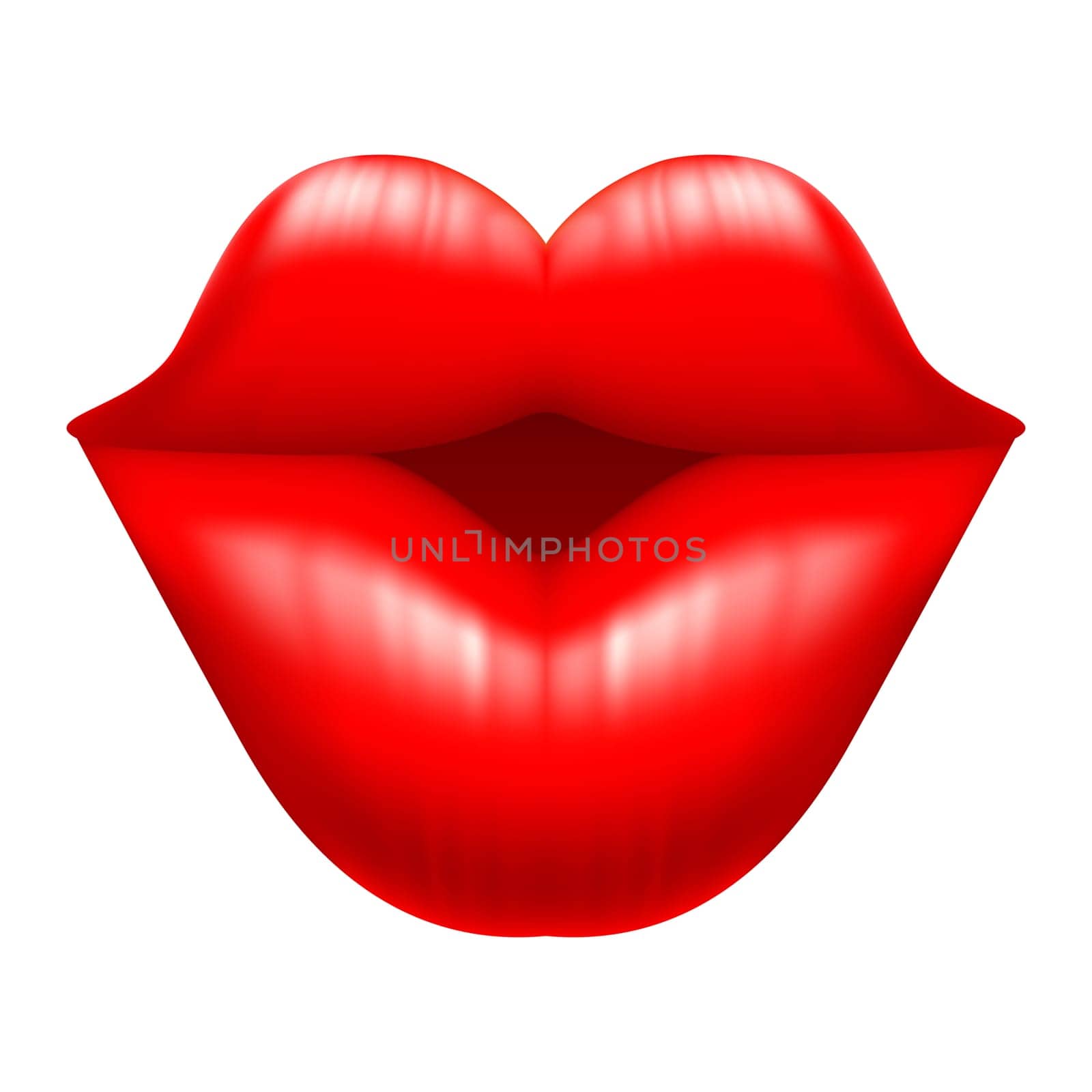 Charming kiss. Illustration for design on white background