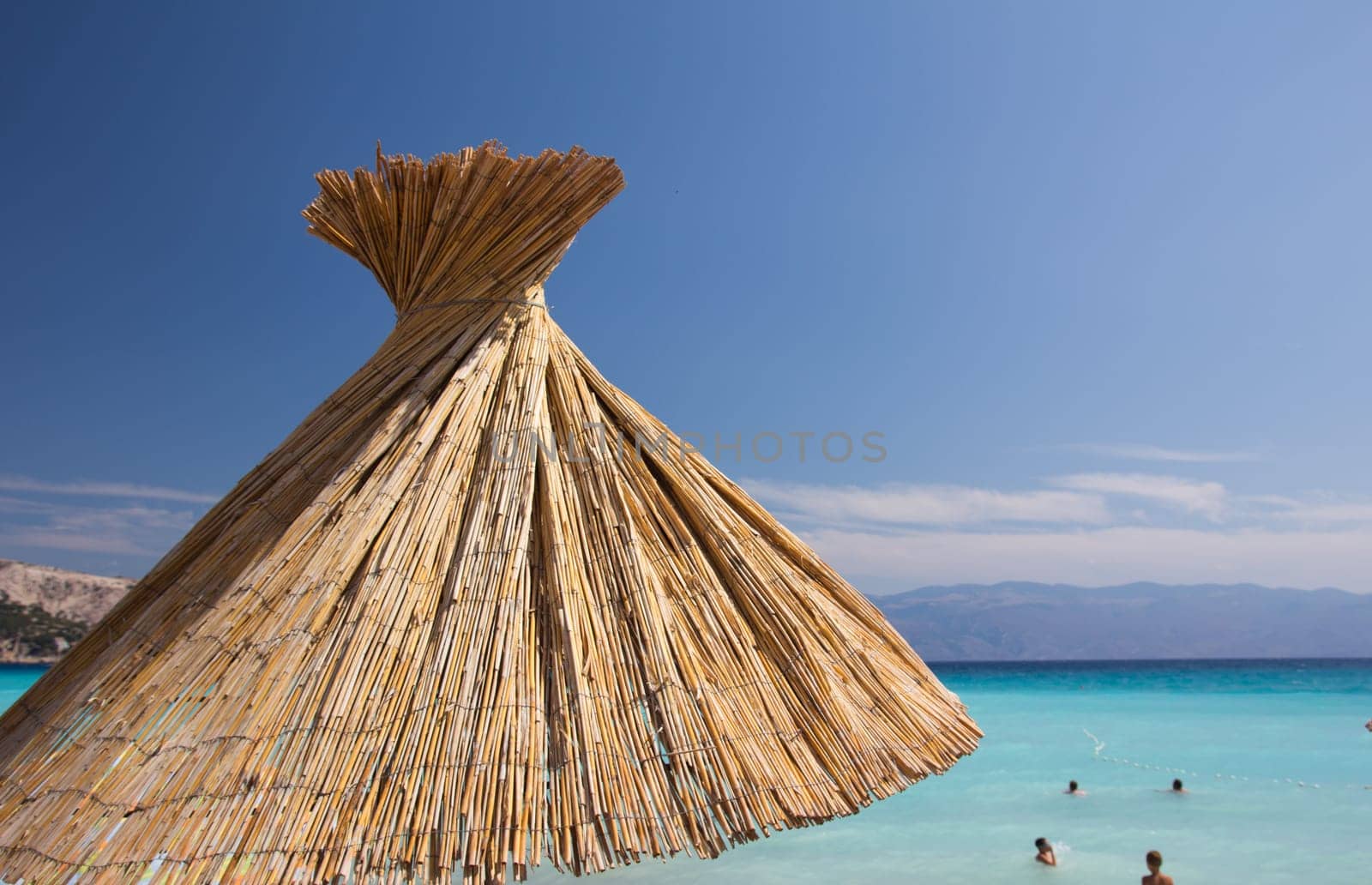 Beach umbrella on the beach