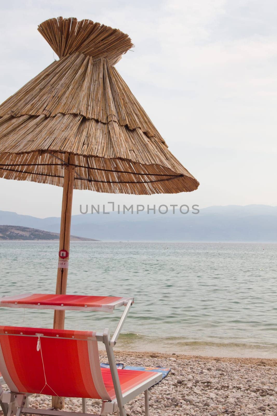 Beach umbrella on the beach
