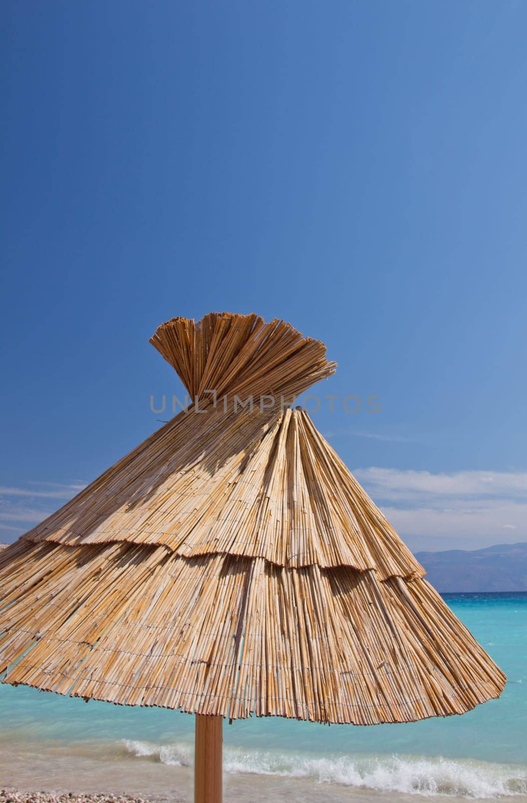 Beach umbrella on the beach