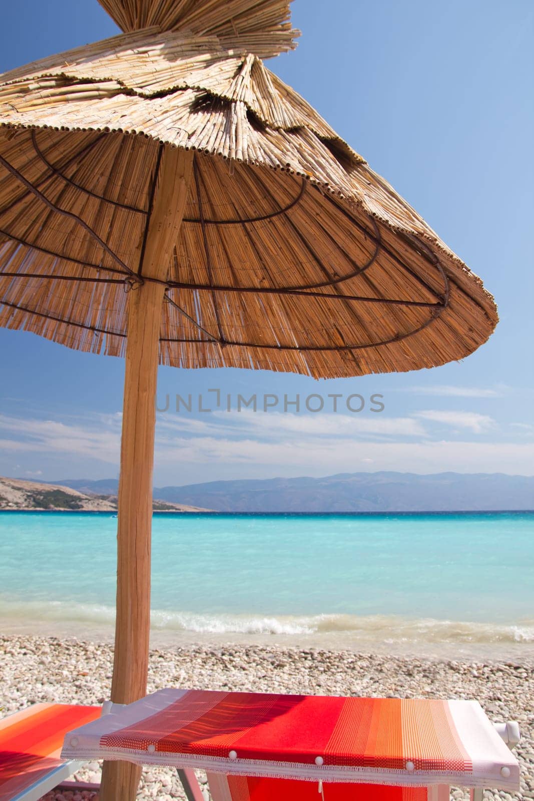 Beach umbrella on the beach
