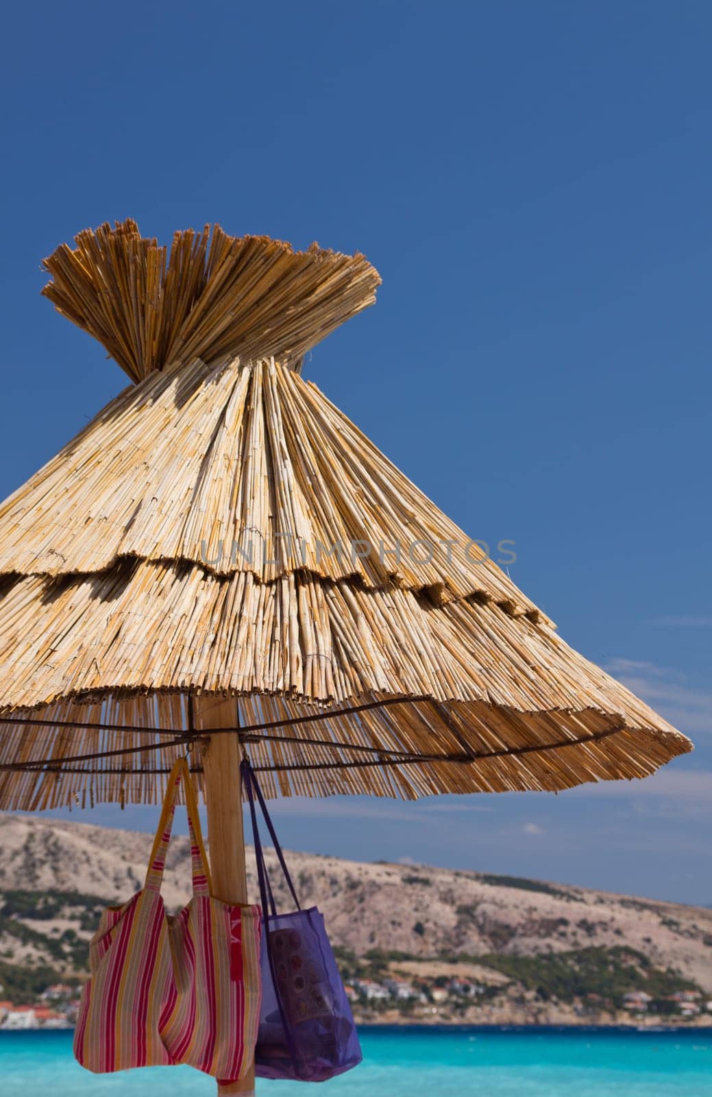 Beach umbrella on the beach