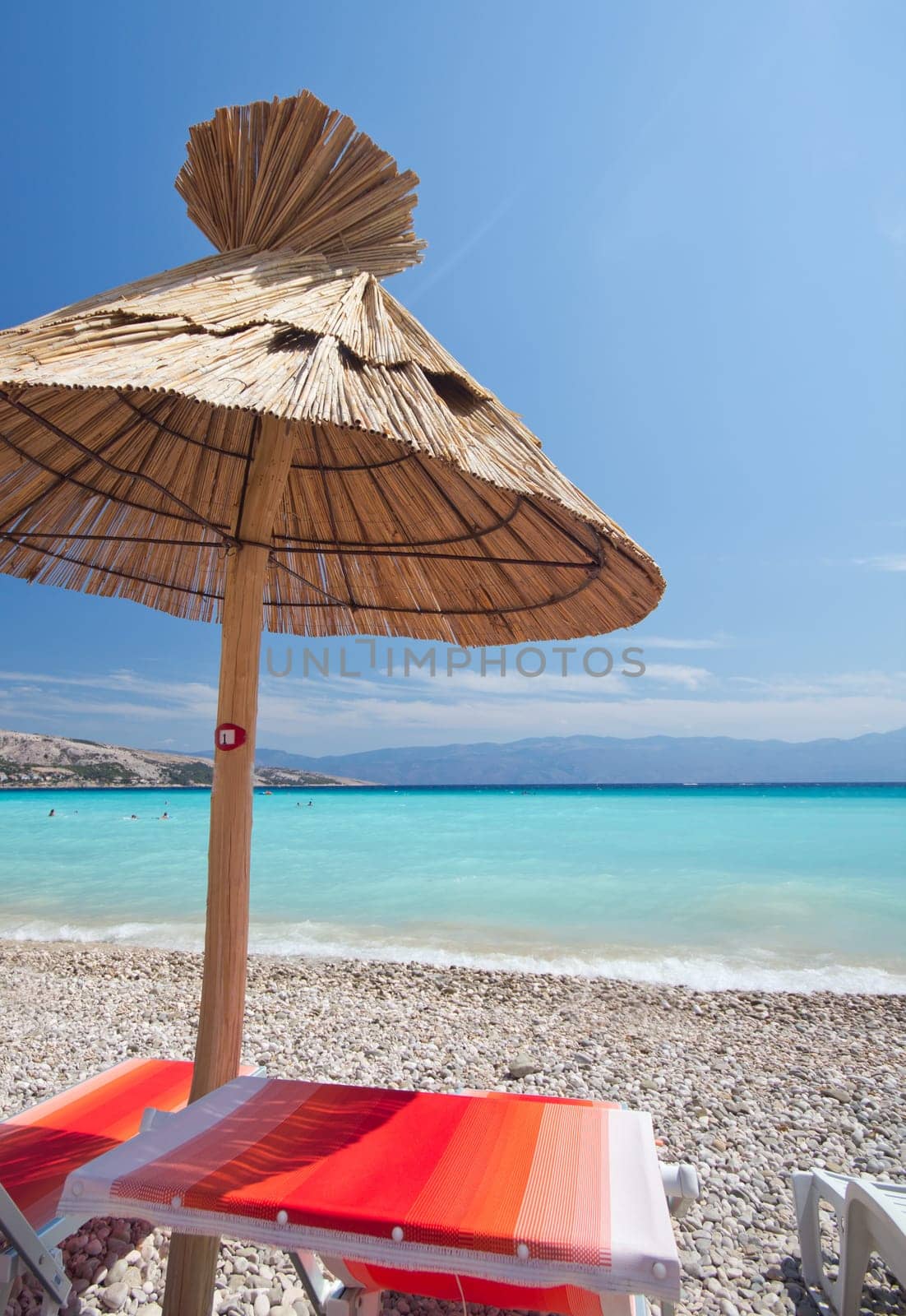 Beach umbrella on the beach