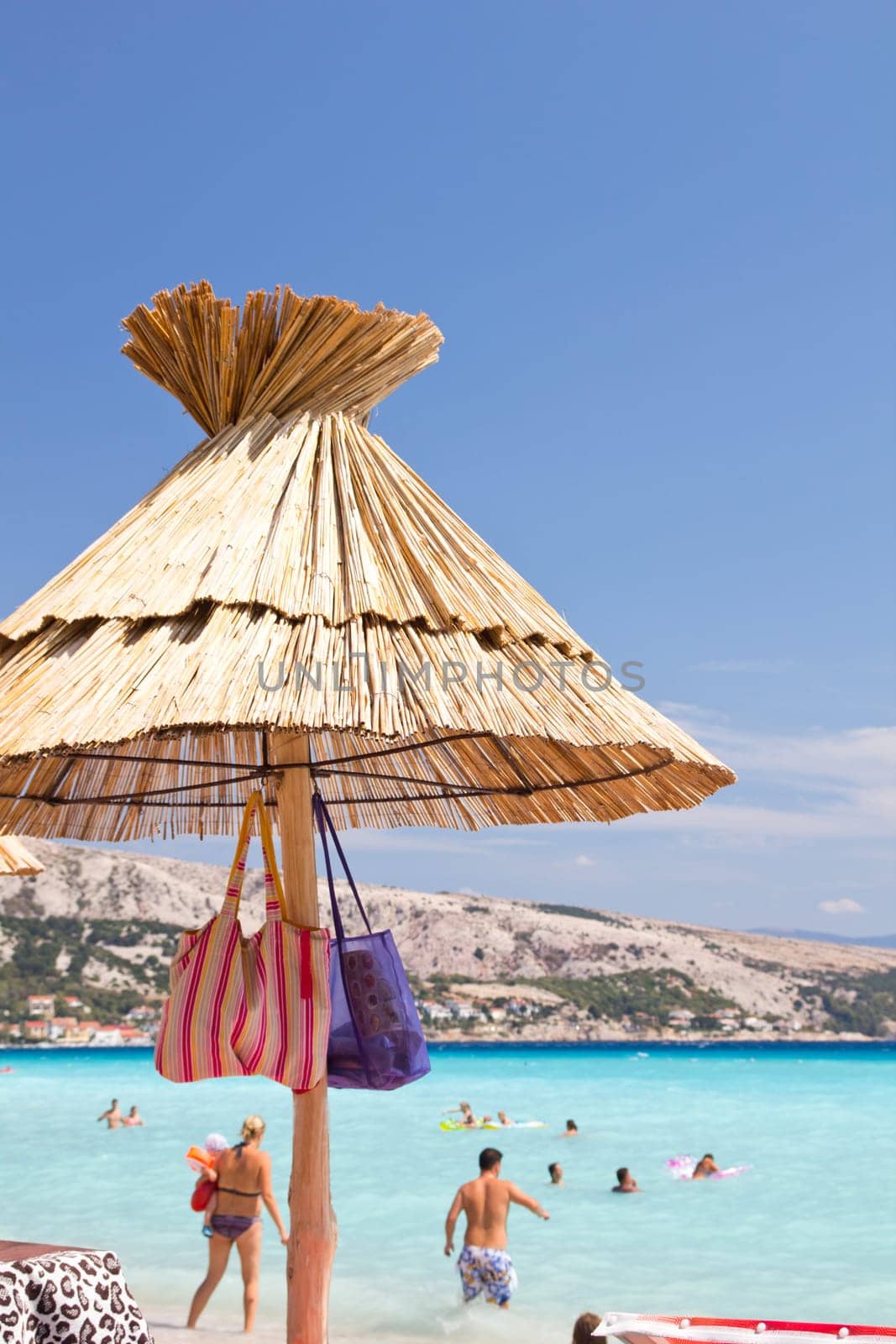 Beach umbrella on the beach
