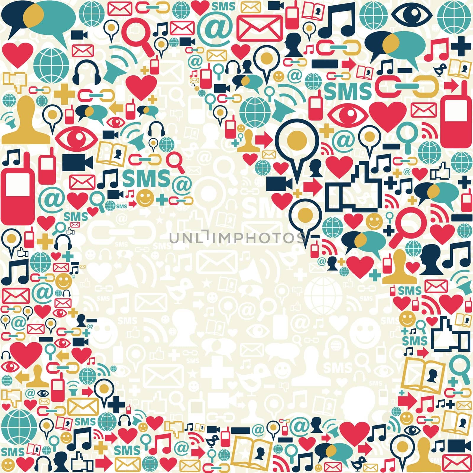 I like Social media hand over networks icon texture background. Vector file layered for easy manipulation and custom coloring.