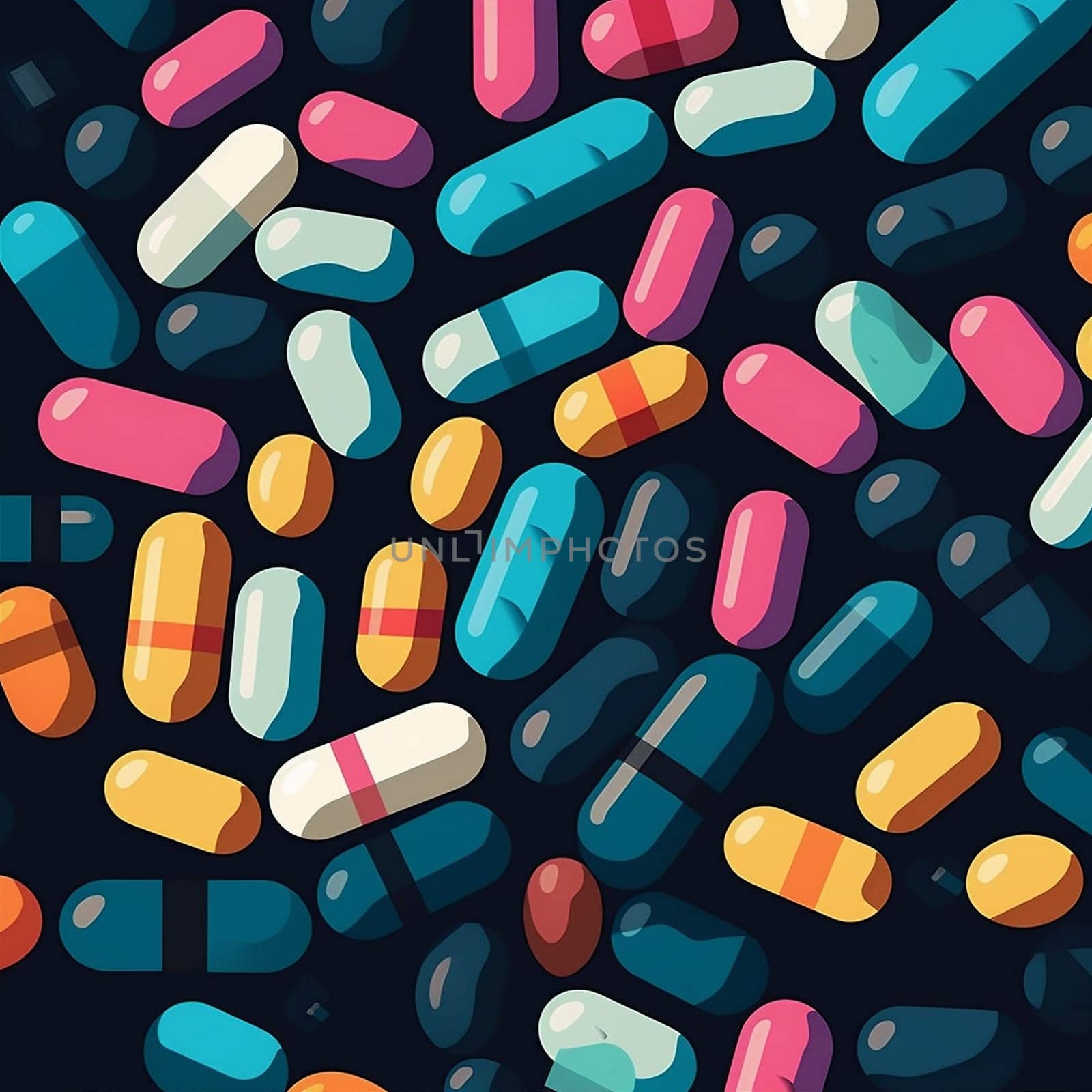 tablet medical capsule drug medication medicine pharmacy pill pharmaceutical illustration. Generative AI. by Vichizh