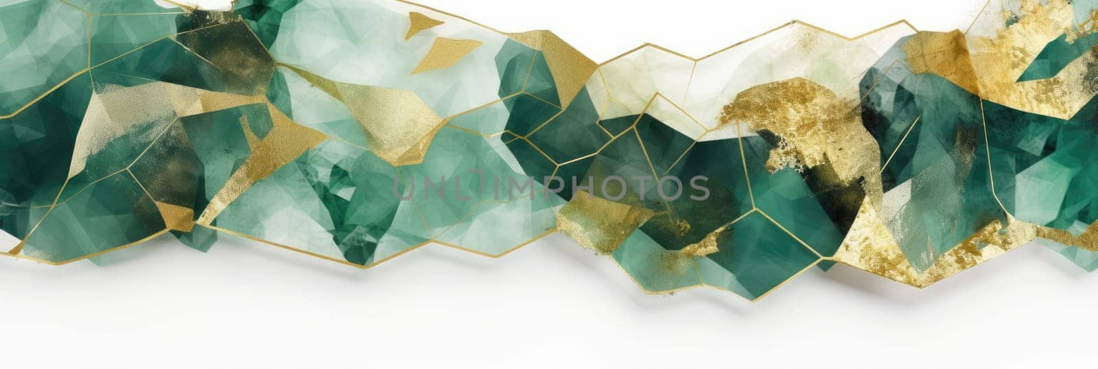 Abstract watercolor artwork mixed with buzzy geometric shapes for background of social media banner generative AI image