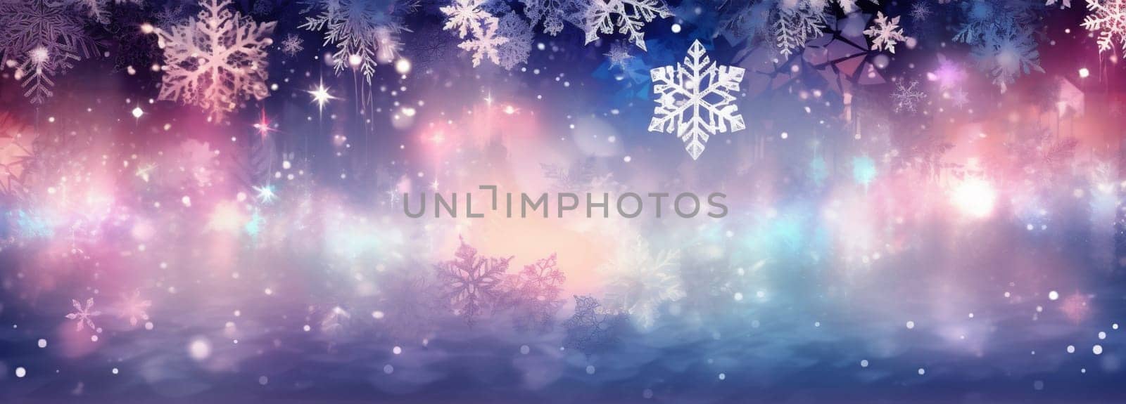 christmas flower pastel abstract snowflakes bokeh texture light background year shine new. Generative AI. by Vichizh