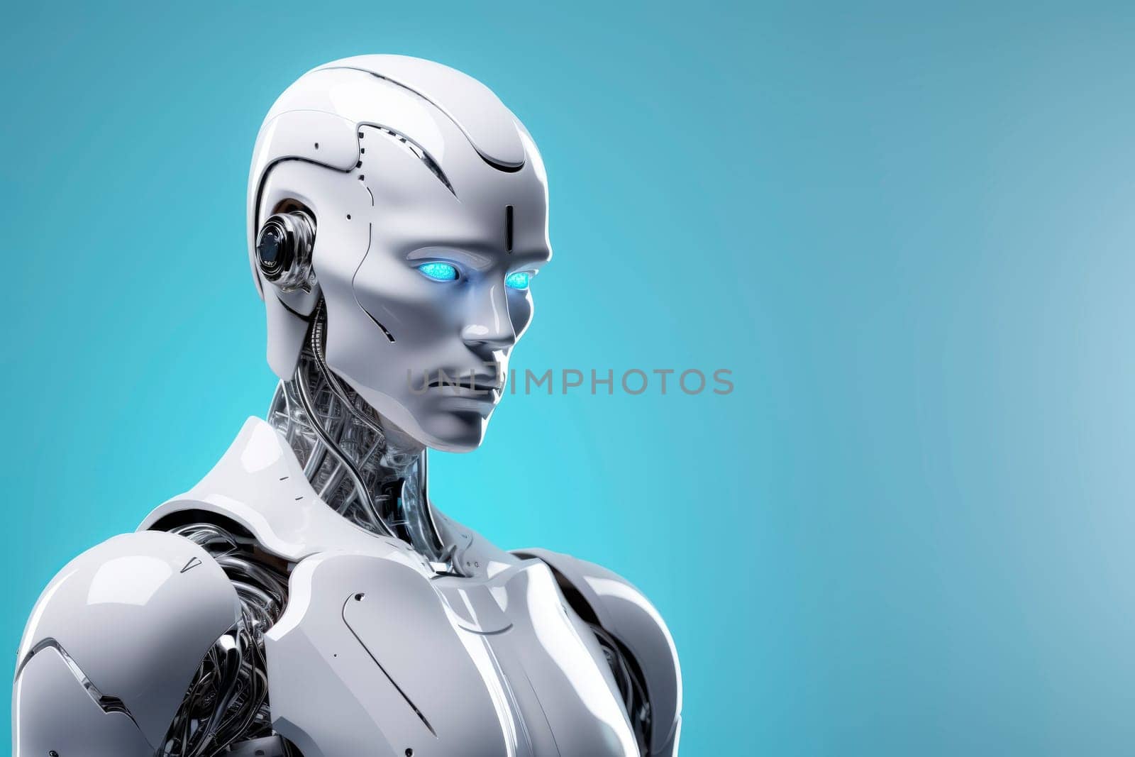 A humanoid robot on a neutral background. by Spirina