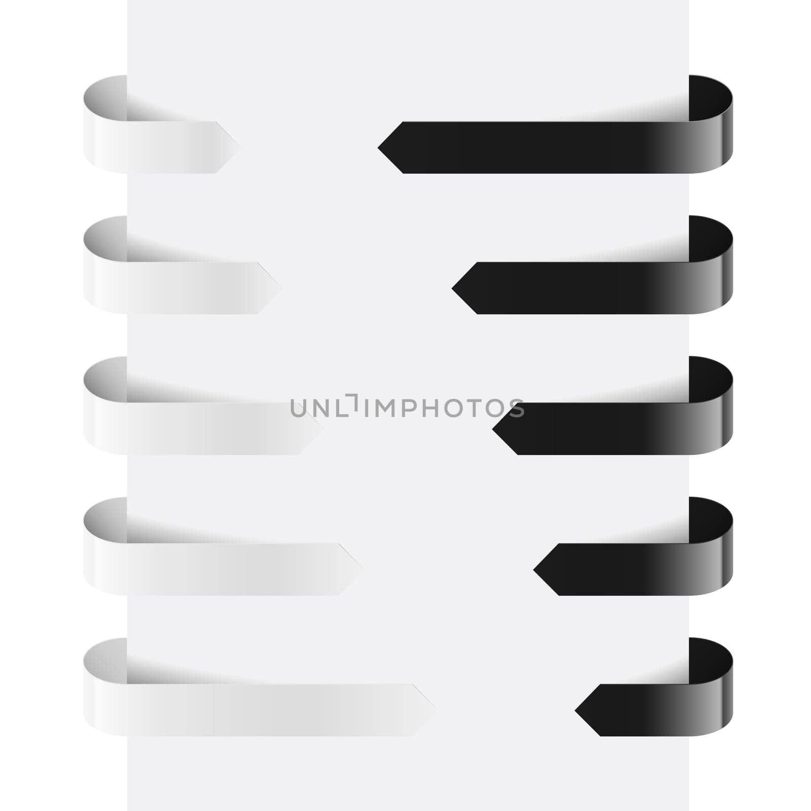 Black and White Web Arrows. Illustration on white background