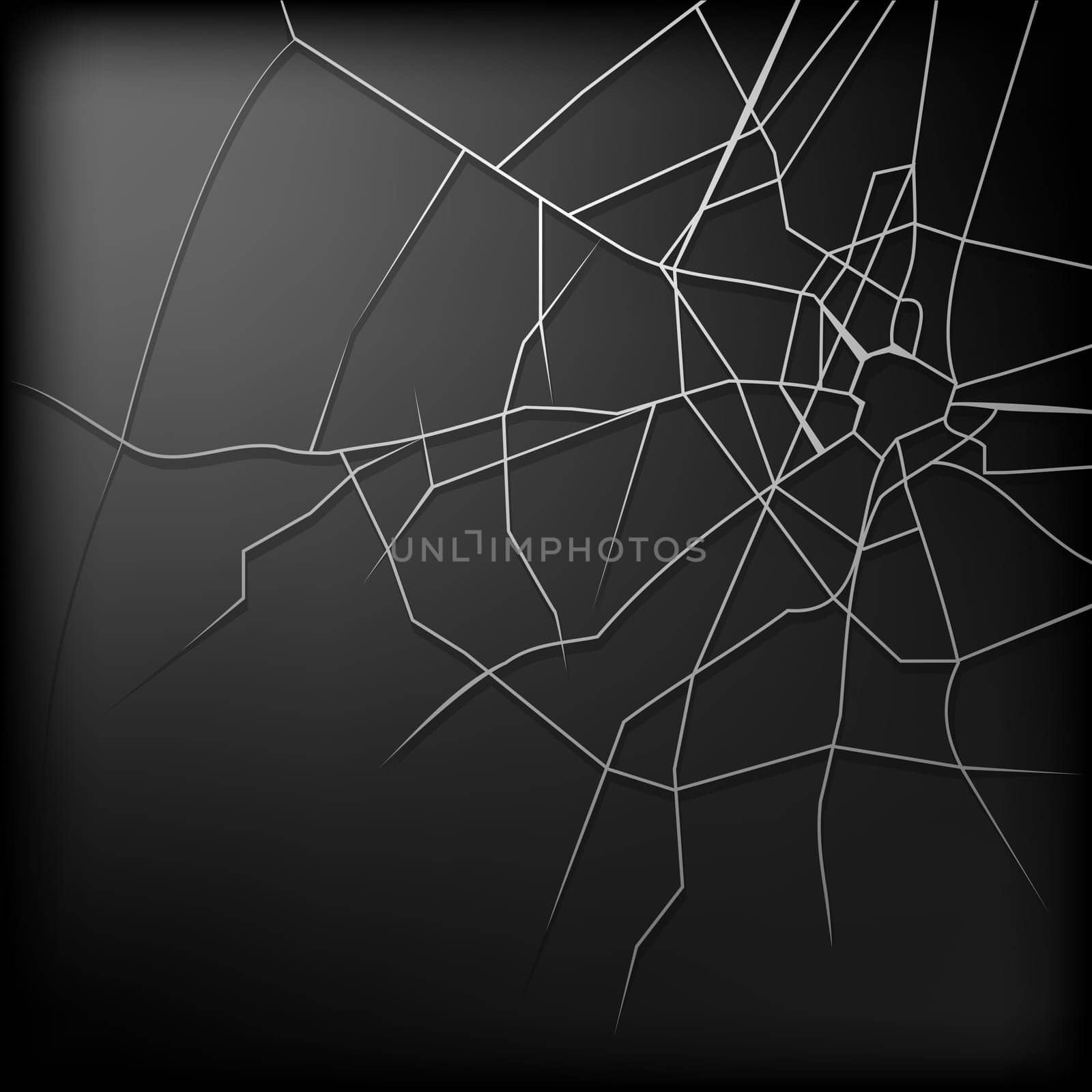 Broken glass is an abstract illustration of a design on a black background