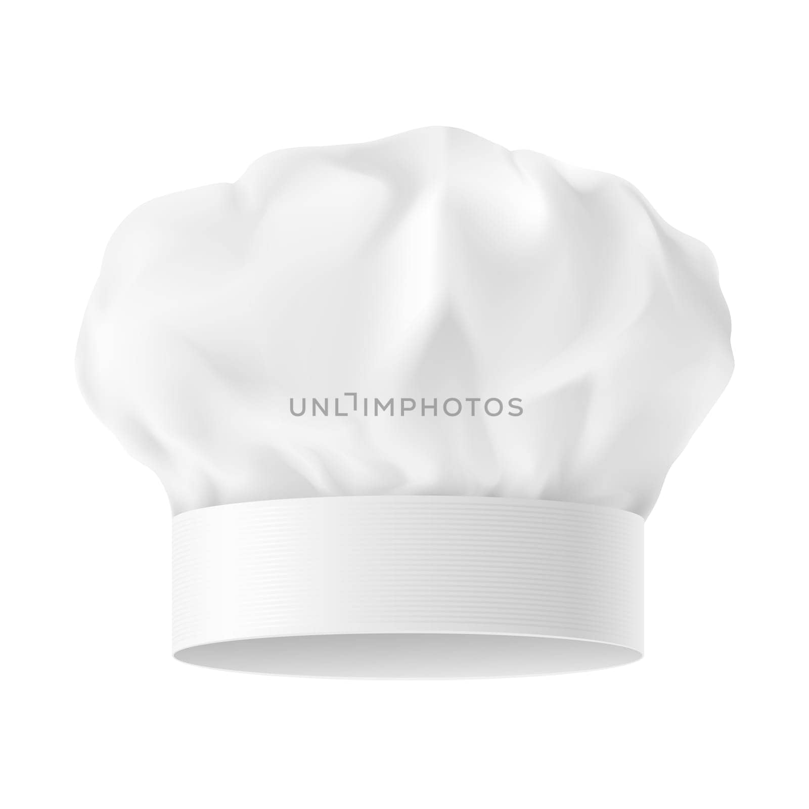 White Chef Hat. First variant. Illustration on white background.
