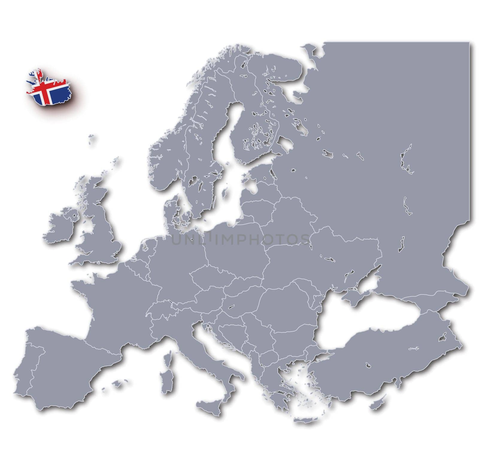 Map of Europe Iceland