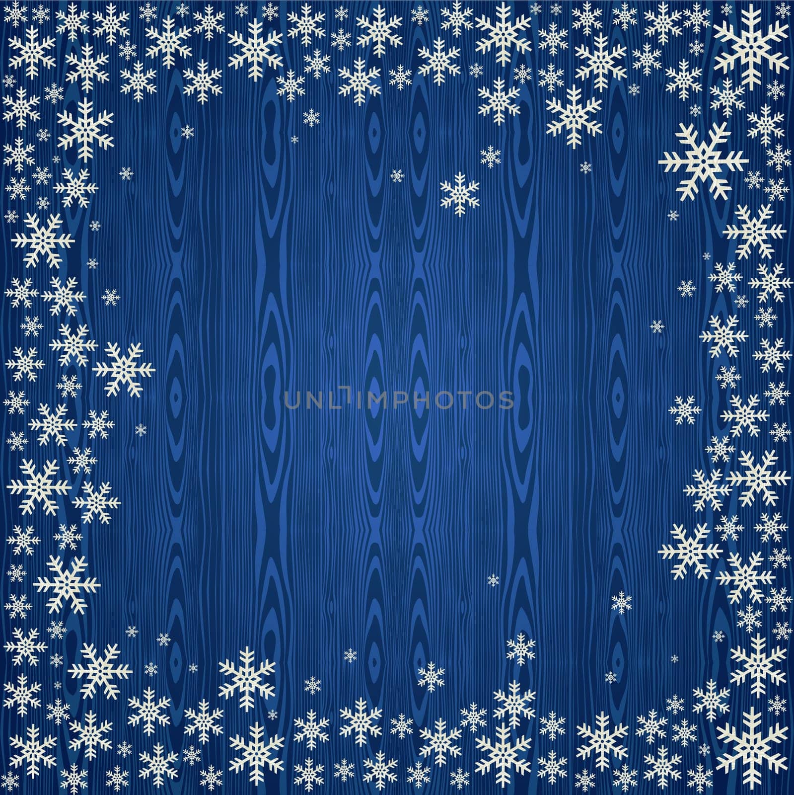 Blue Christmas snowflakes background. Vector illustration layered for easy manipulation and custom coloring.