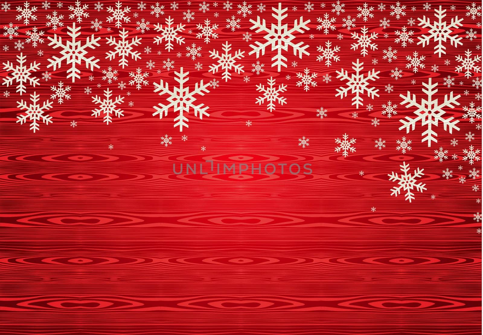 Red Christmas snowflakes background. Vector illustration layered for easy manipulation and custom coloring.