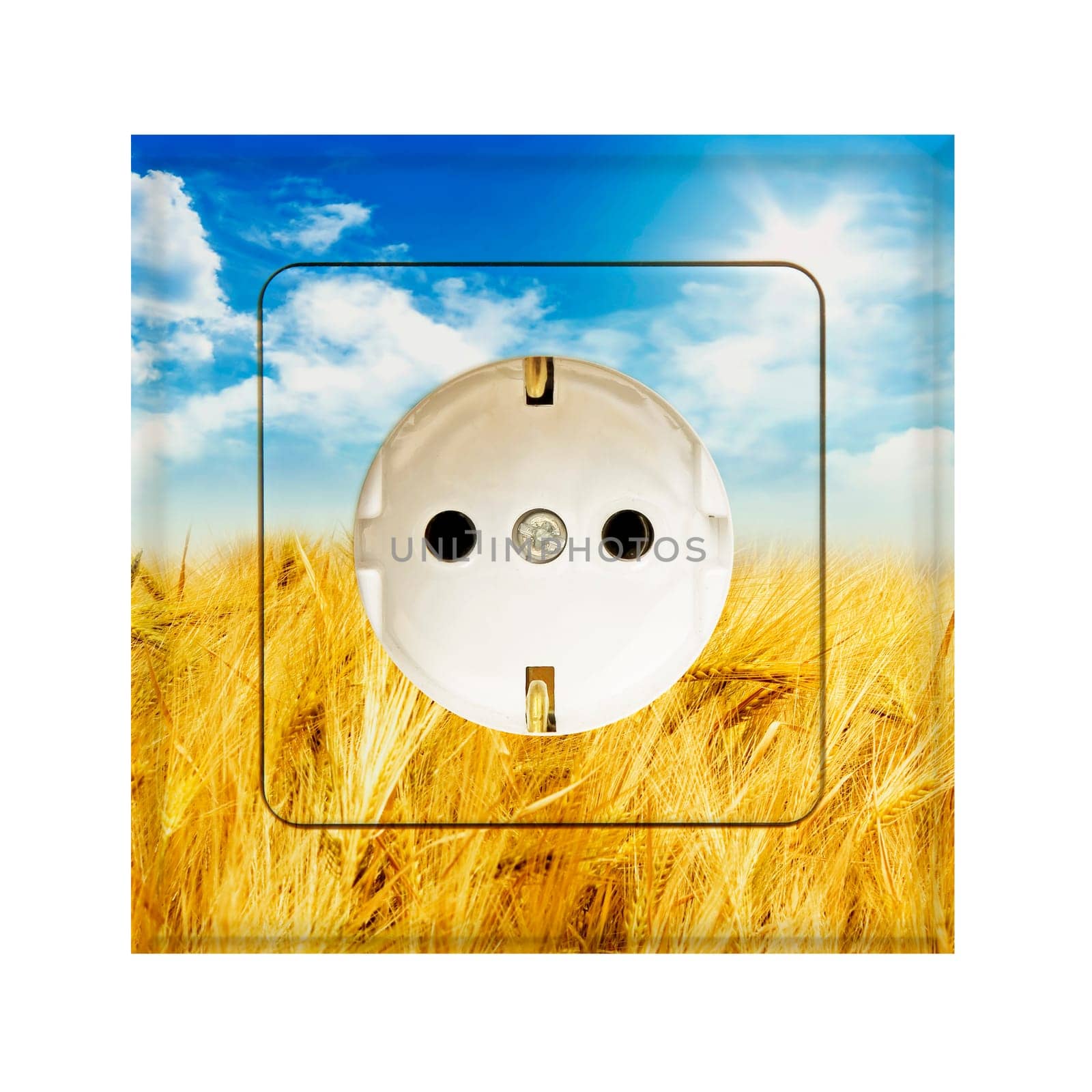 electric socket combined with a field and sky