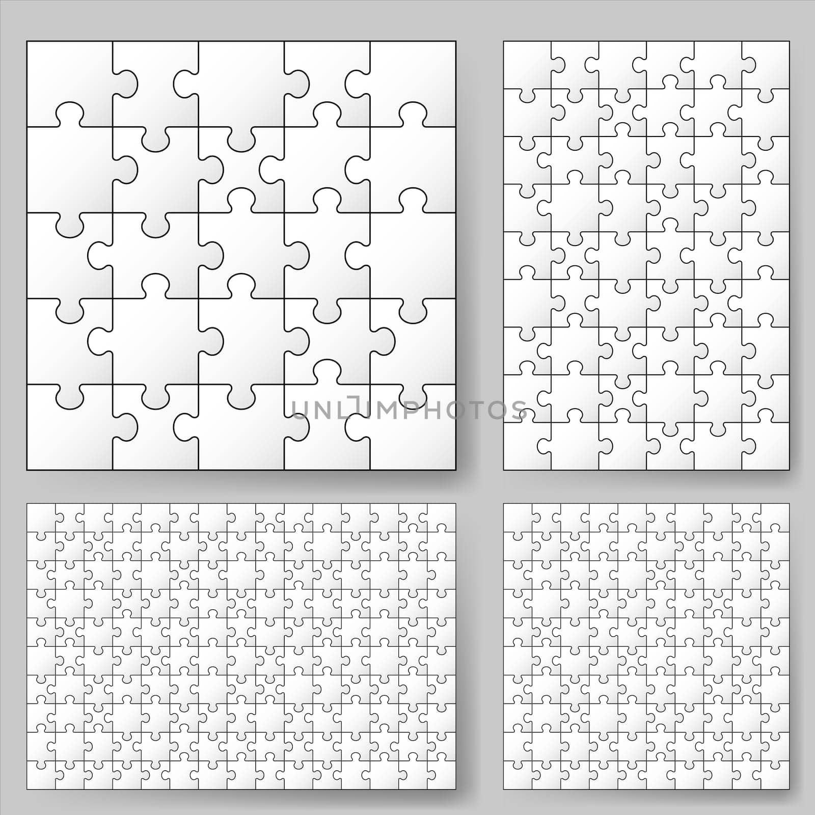Various sizes puzzle. Illustration for design