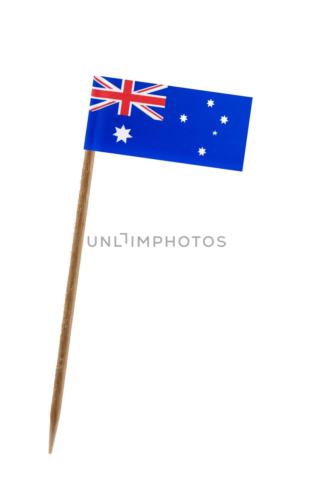 Tooth pick wit a small paper flag of Australia