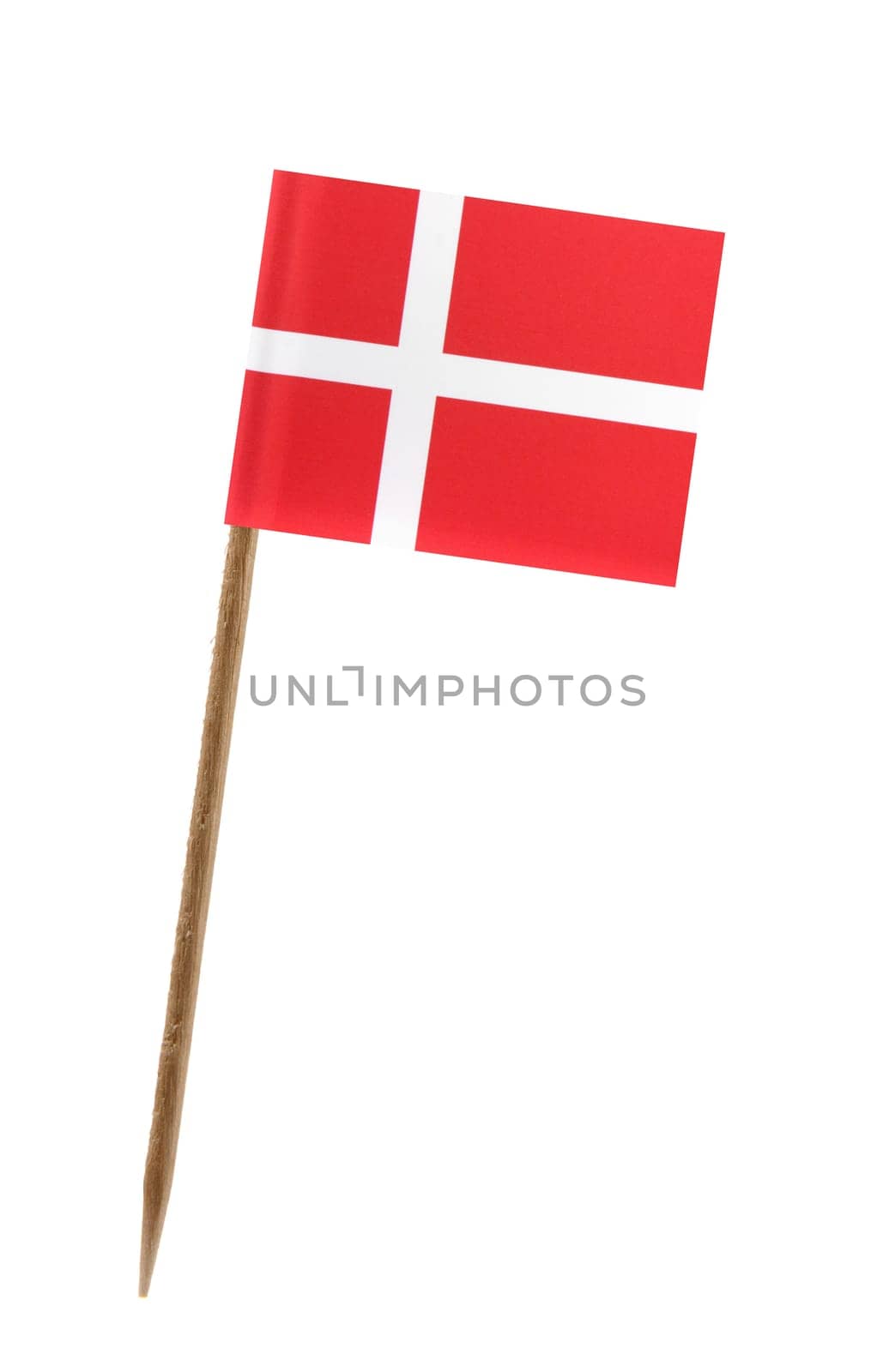 Tooth pick wit a small paper flag of Denmark