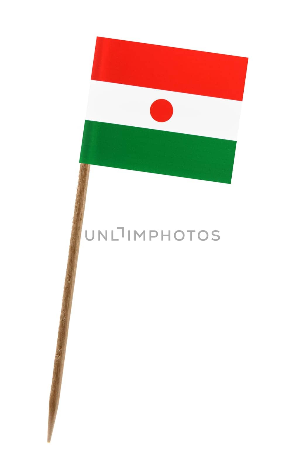 Tooth pick wit a small paper flag of Niger