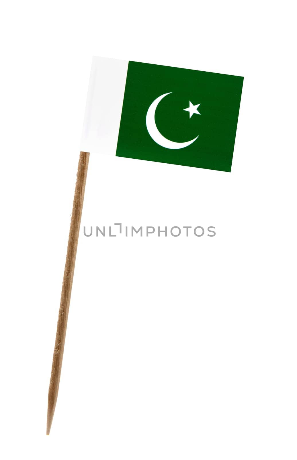 Tooth pick wit a small paper flag of Pakistan