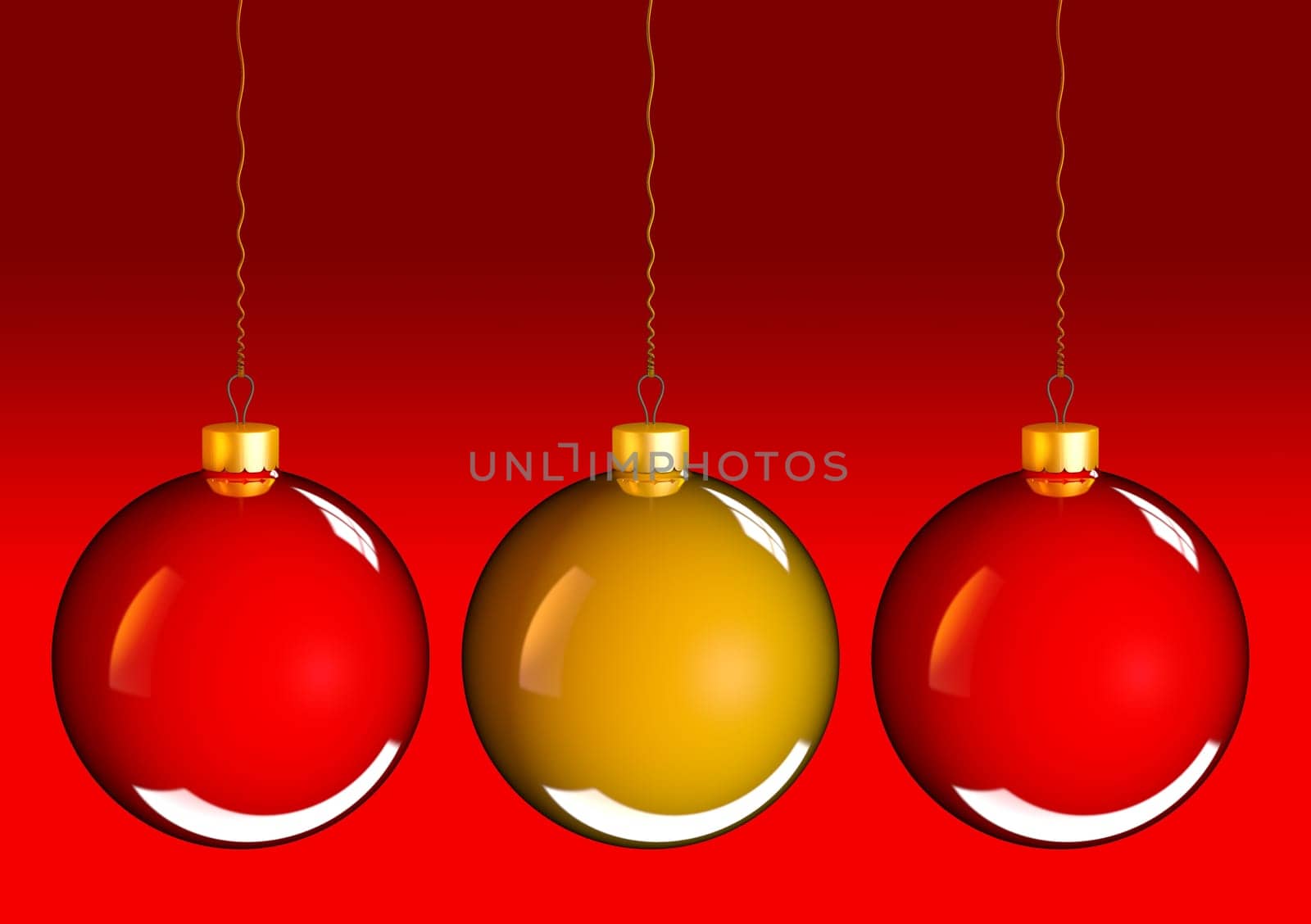 Christmas baubles balls in golden red as holidays background