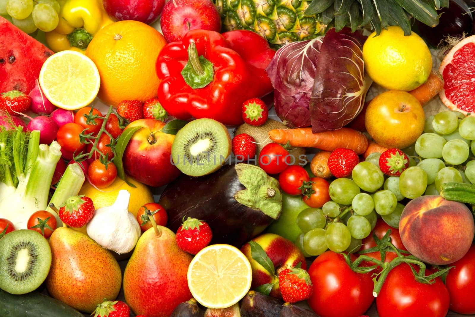 Group of different fruit and vegetables
