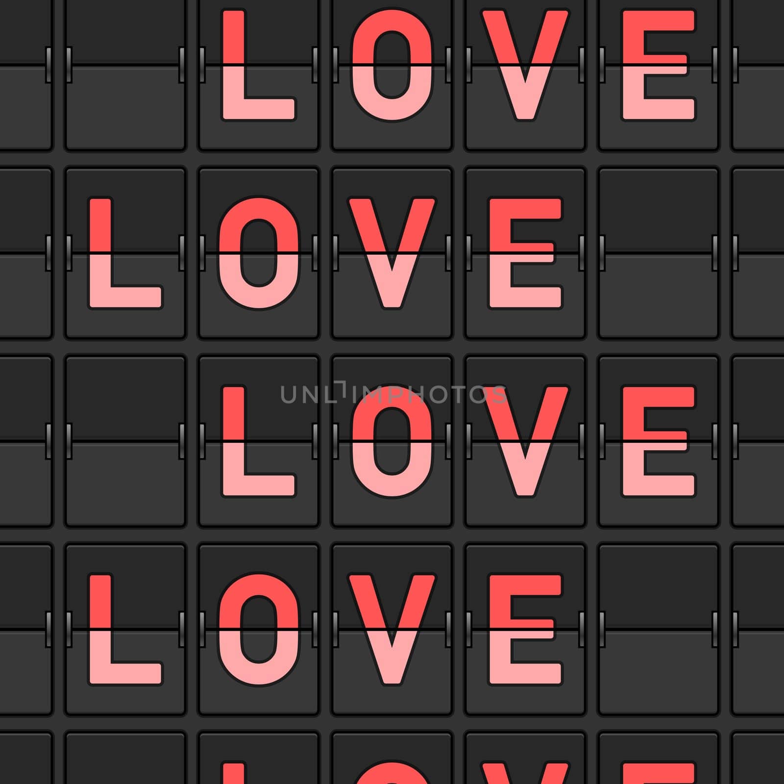 Romantic concept illustration as airport timetable