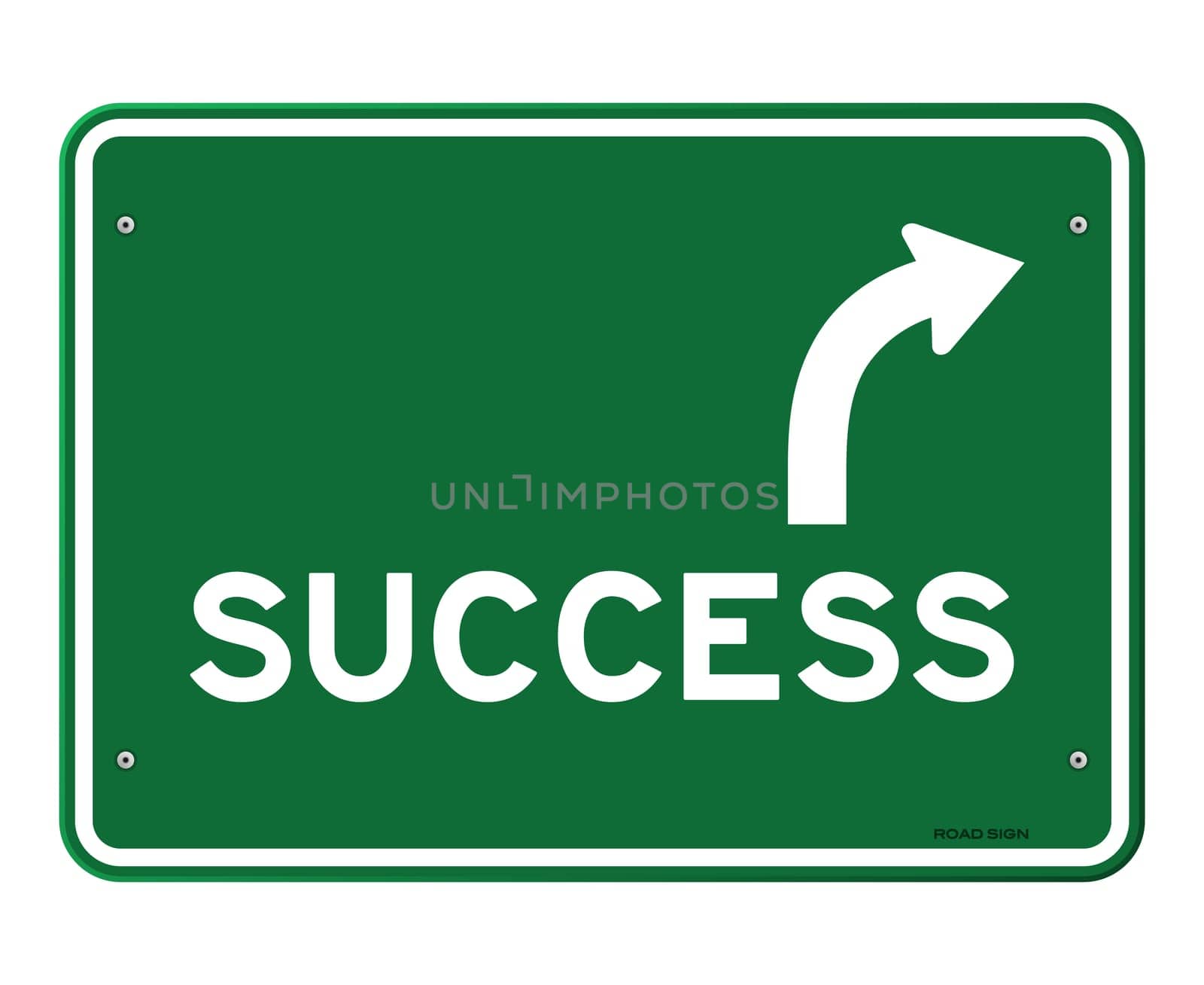 Green road sign with arrow pointing right