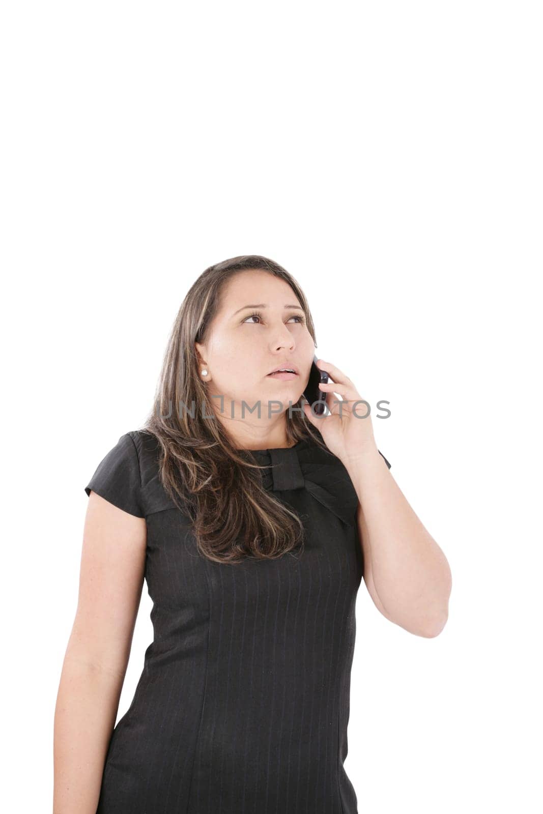 Woman employee speaking mobile phone