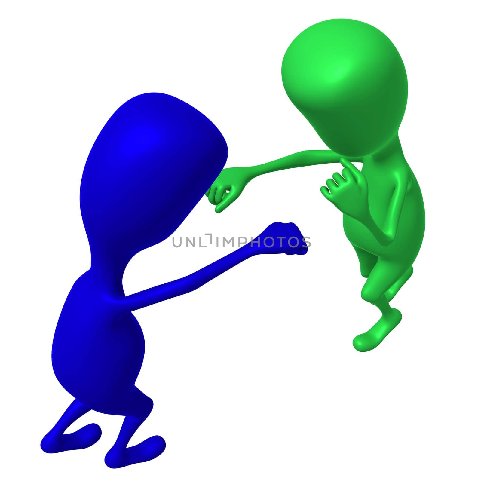 Over view two slim puppies training fist fighting
