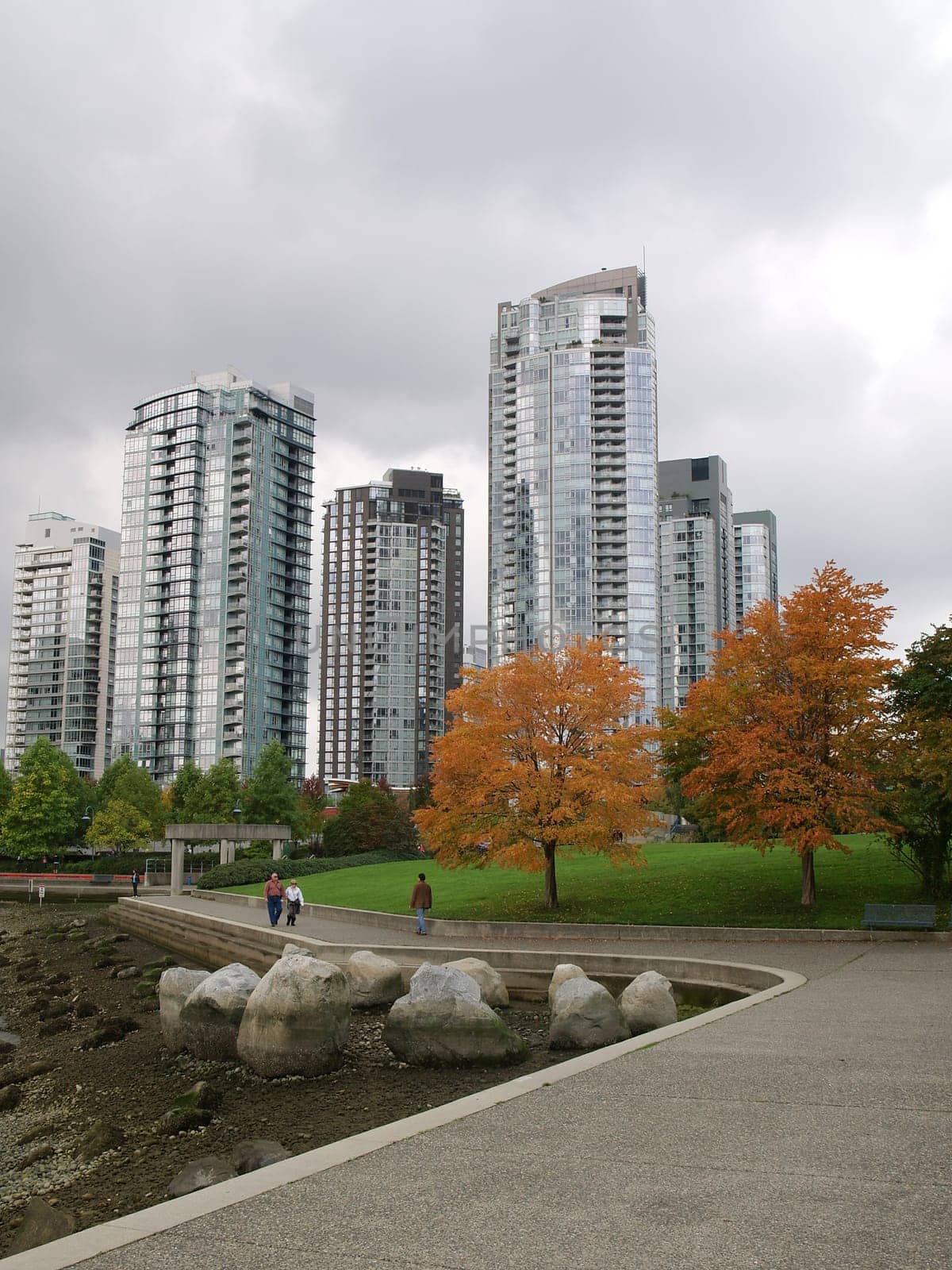 Towerso of Vancouver city at autumn, British Columbia, Canada