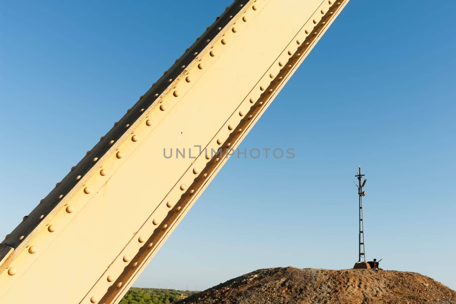 Rusty headframe in the abandoned mine of Lousal, Grandola, Portugal
