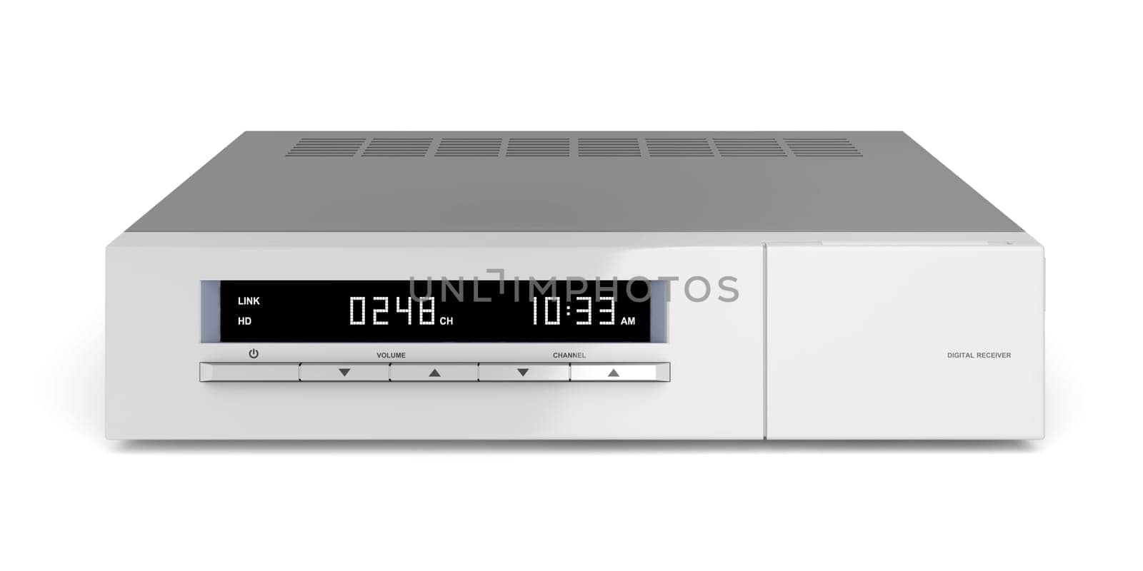 Digital receiver on white background