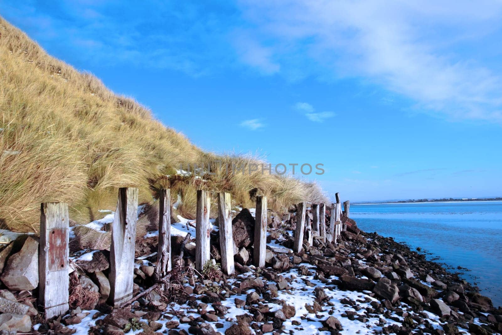 the cashen ballybunion frozen on a cold winters day in ireland