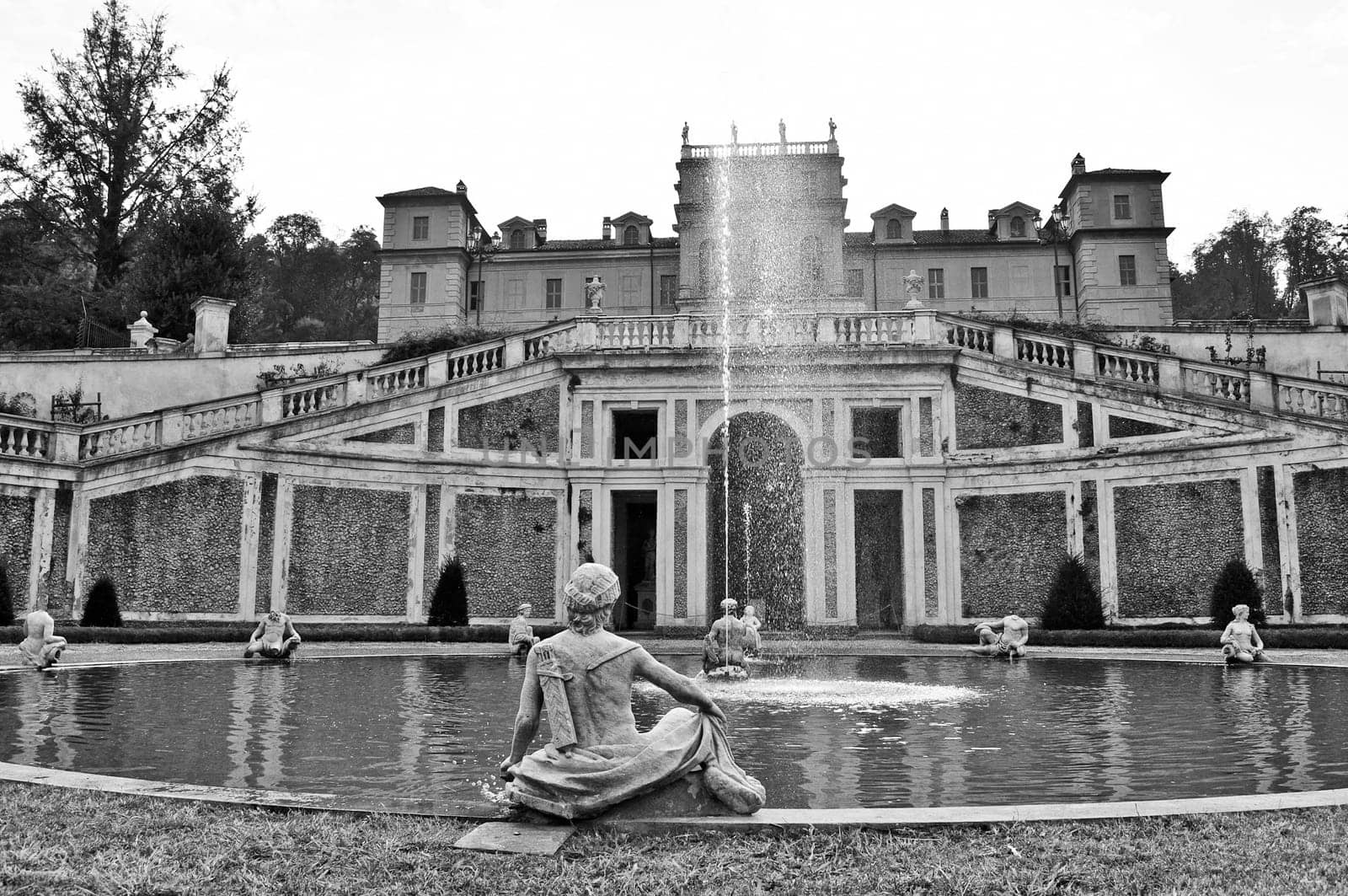 Fontana di Nettuno (Neptune fountain) at Villa Della Regina, Turin, Italy