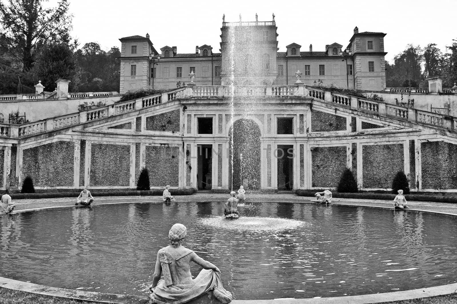 Fontana di Nettuno (Neptune fountain) at Villa Della Regina, Turin, Italy