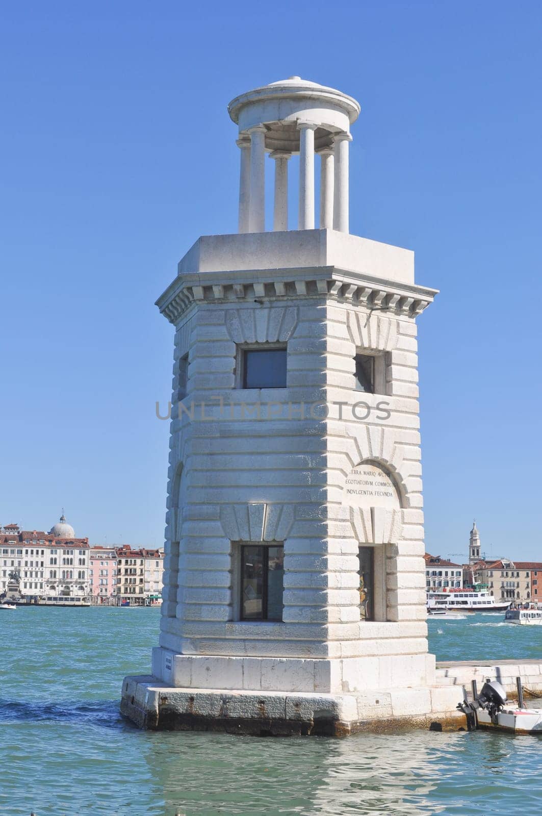Lighthouse at San Giorgio in the city of Venice (Venezia) in Italy