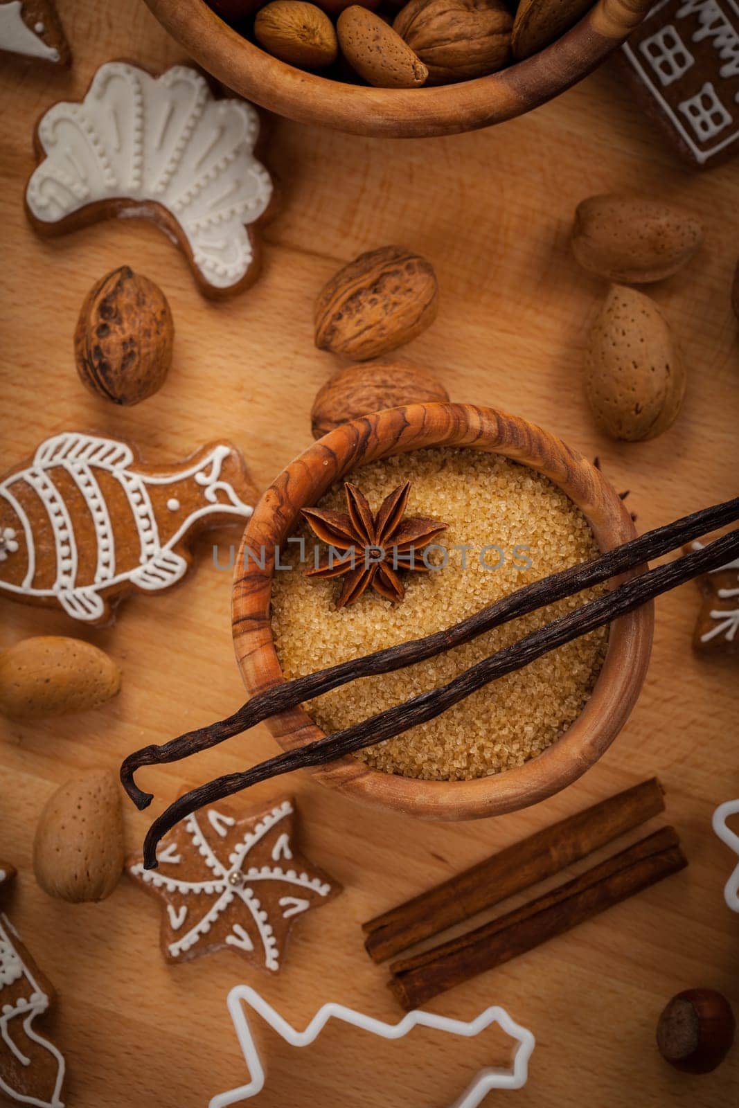 Ingredients for baking Christmas cookies